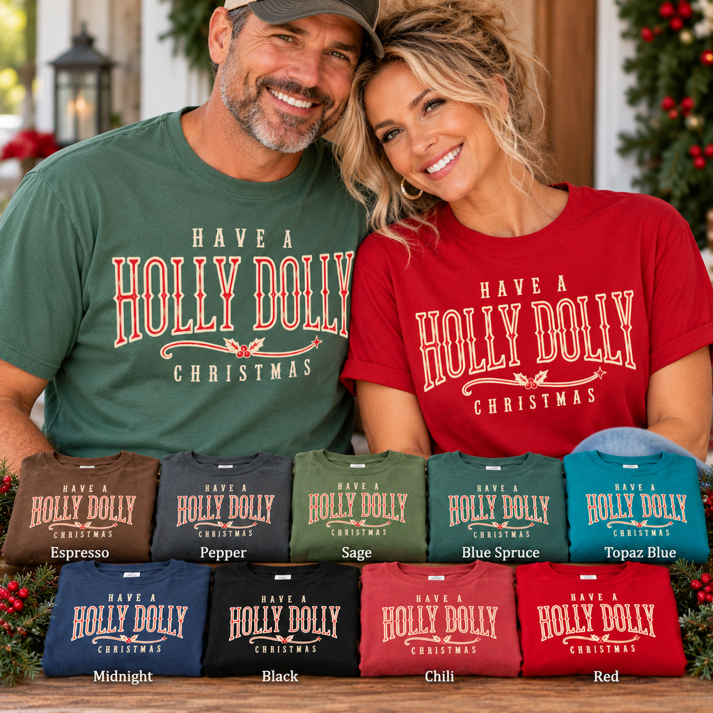 Have a Holly Dolly Christmas Shirt, Western Christmas Tee, Country Christmas Shirt, Retro Holiday T-Shirt, Southern Christmas Gift