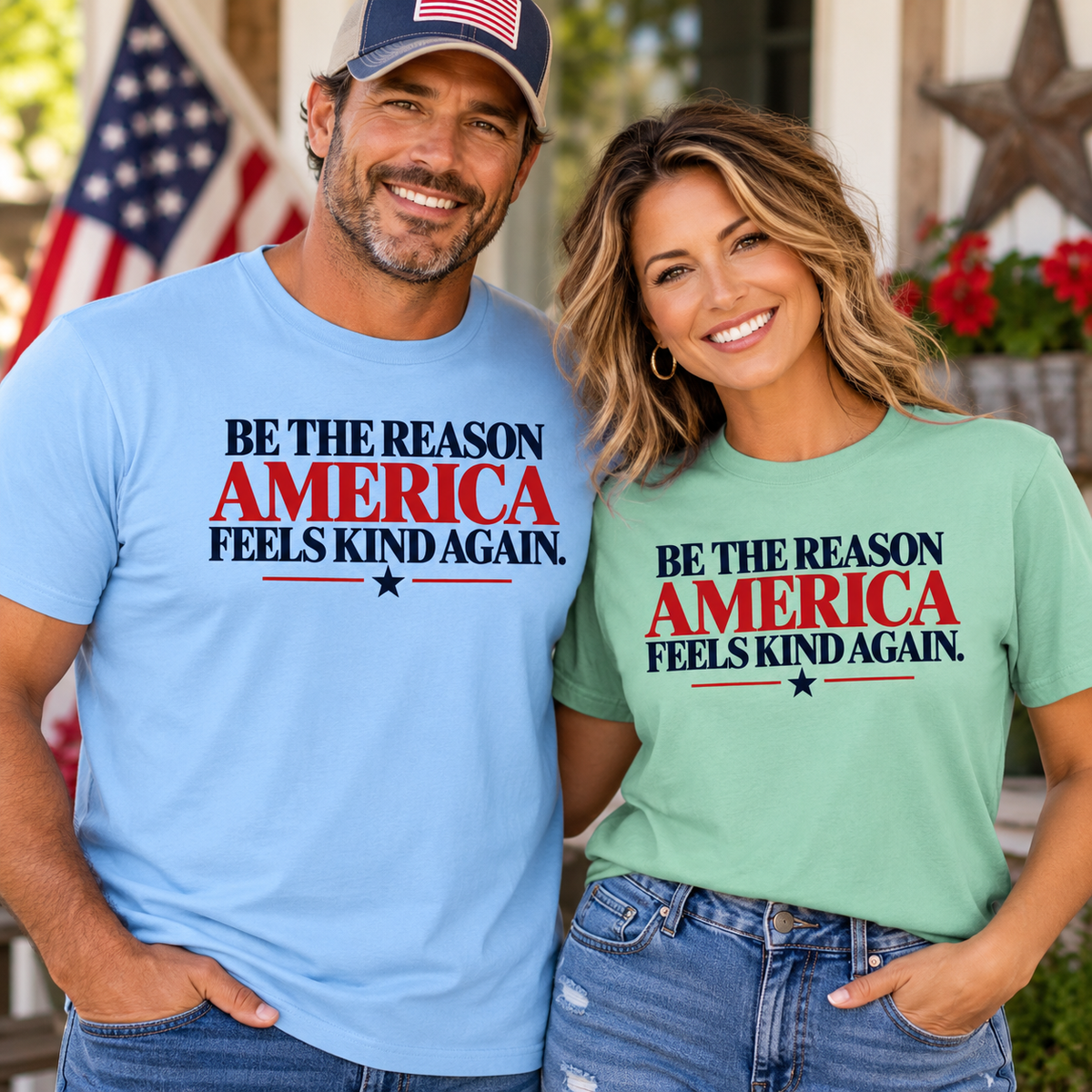 Be the Reason America Feels Kind Again Shirt, Kindness Matters Tee, Patriotic Comfort Colors T-Shirt, Unity Shirt, Positive Message Gift