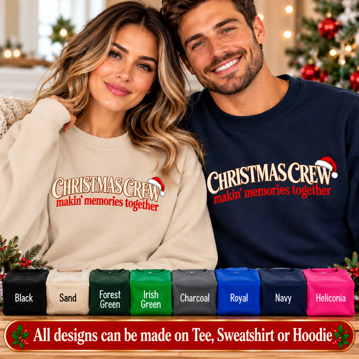 Christmas Crew Sweatshirt, Matching Family Christmas Shirts, Makin Memories Together, Unisex Holiday Crewneck, Christmas Family Outfit