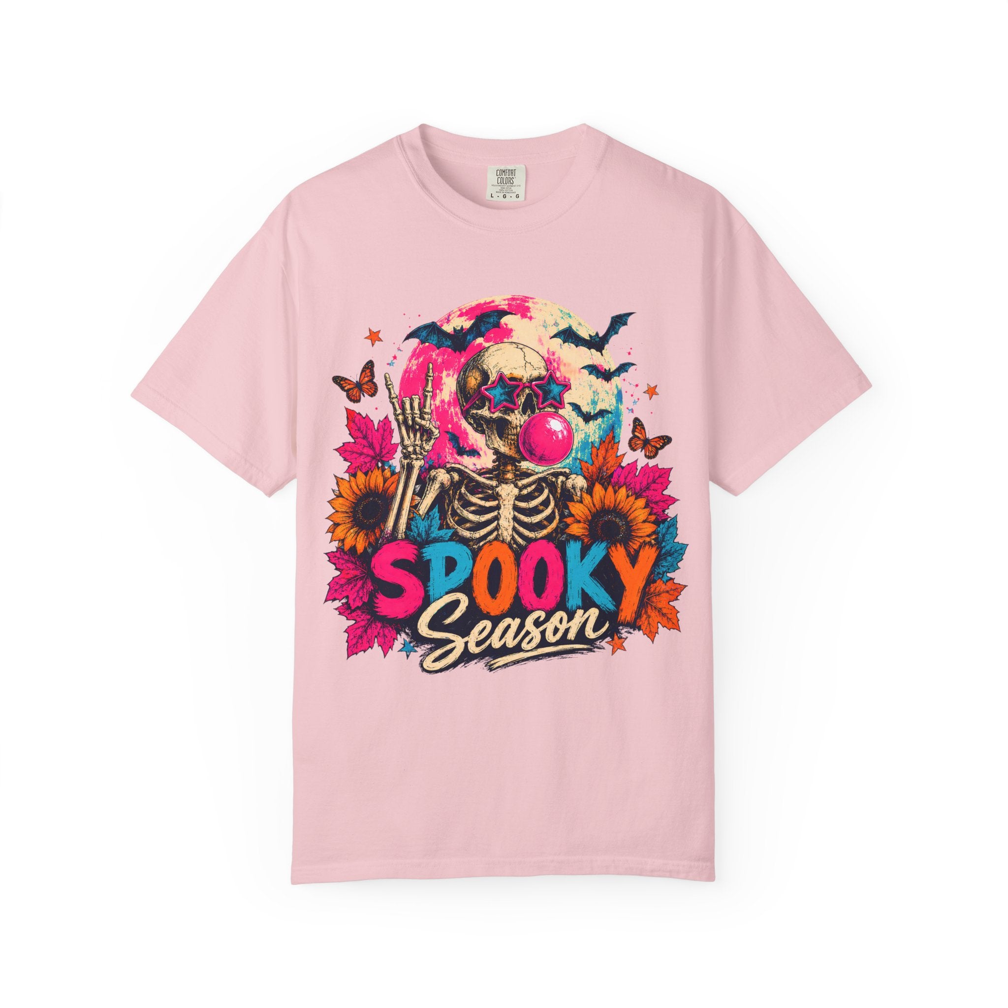 Spooky Season Skull T Shirt Colorful Halloween Skeleton Graphic Tee