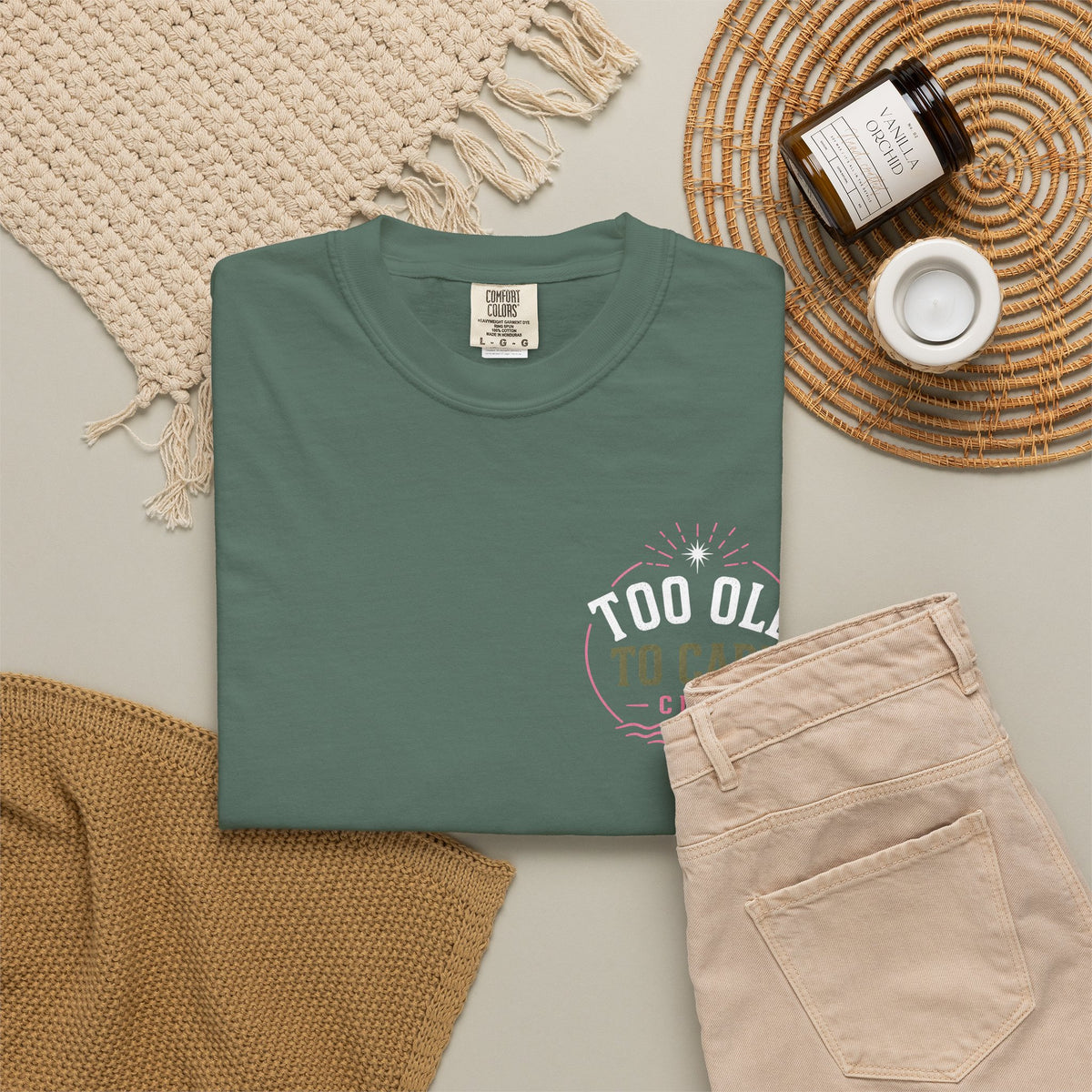Tee Shirt Too Old to Care Beach Vintage Graphic Tee
