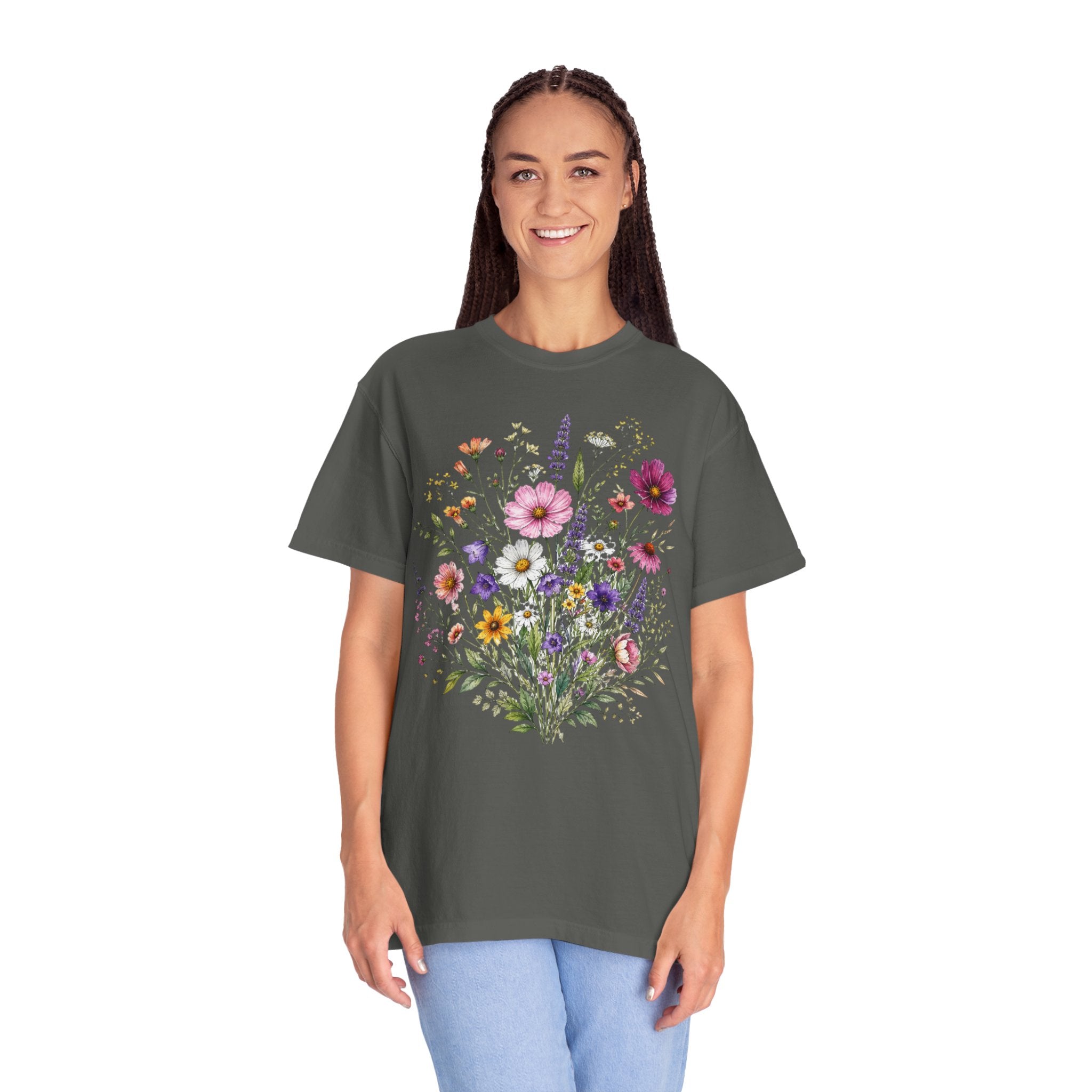 Floral Bouquet T Shirt Wildflower Garden Graphic Tee