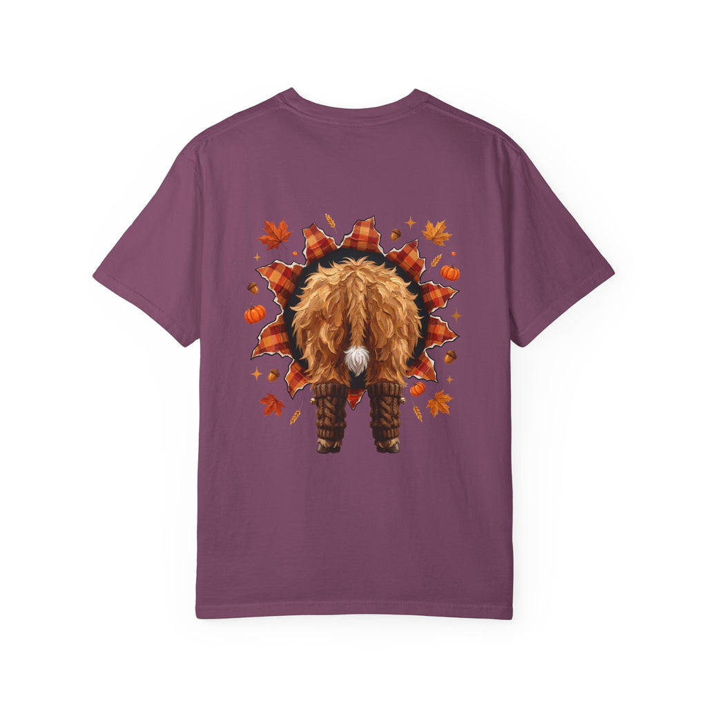Highland Cow Autumn Tee Shirt Cute Fall Plaid Calf Design