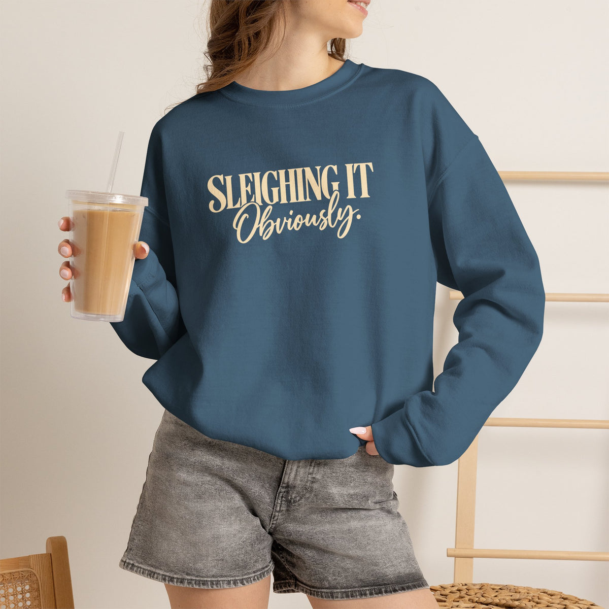 Sleighing It Obviously Crewneck Sweatshirt