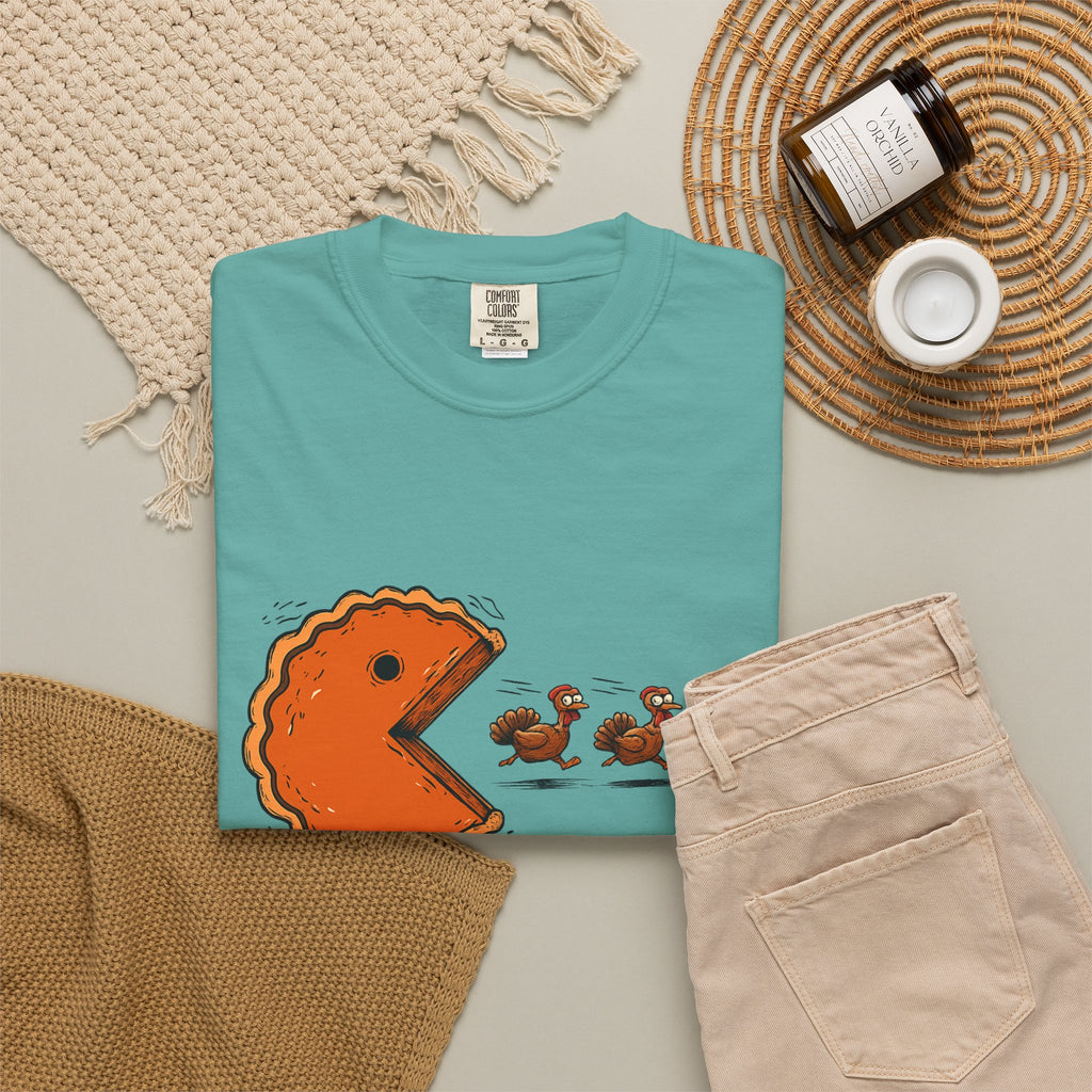 Tee Shirt Thanksgiving Pumpkin Pie Eating Turkey Friends Funny Graphic Tee