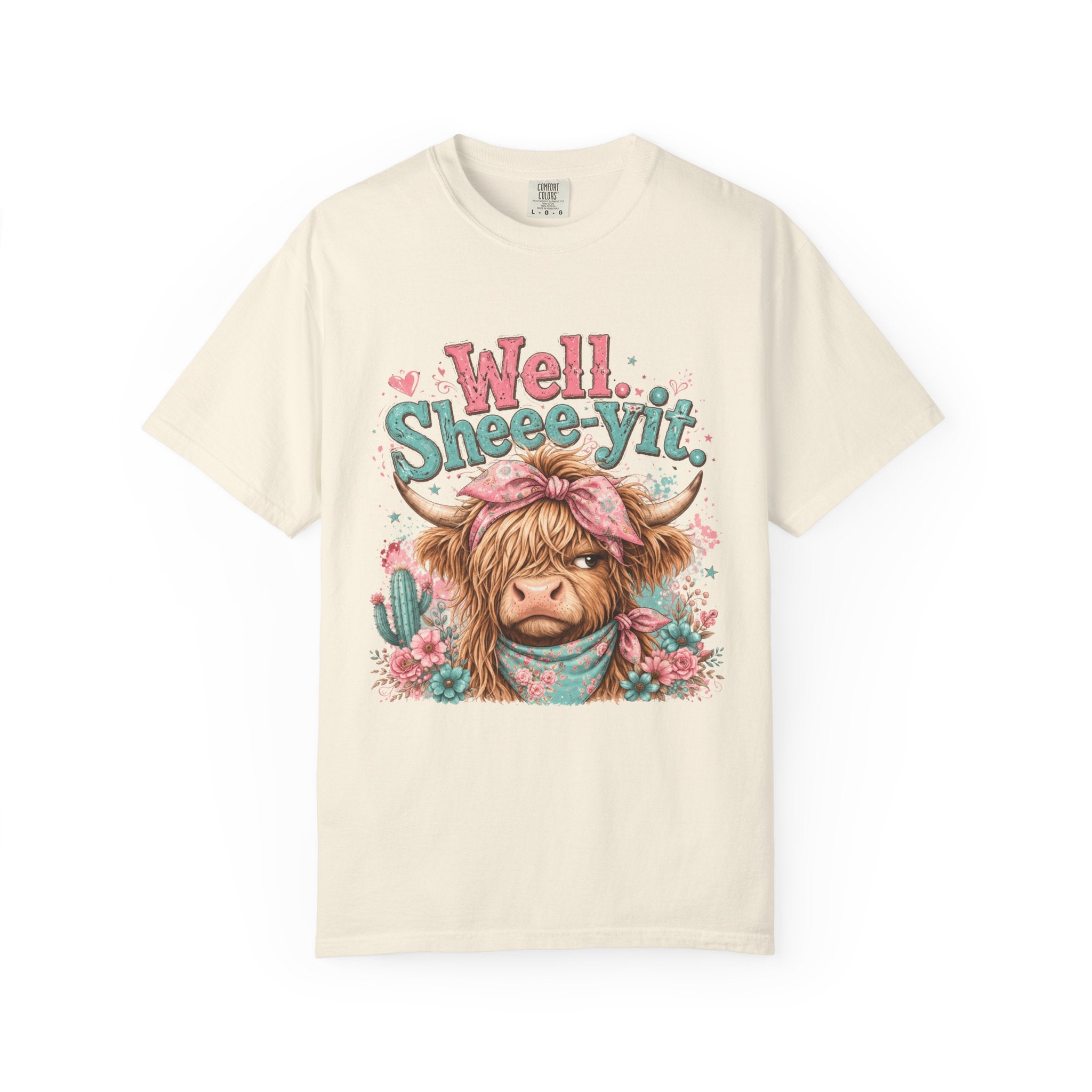 T-Shirt Well Sheey it Cute Highland Cow Graphic Tee