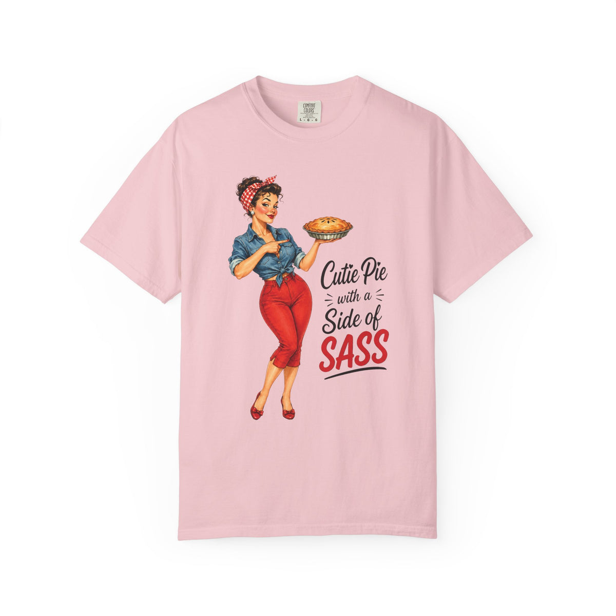 T Shirt Cutie Pie with a Side of Sass Retro Pin Up Tee