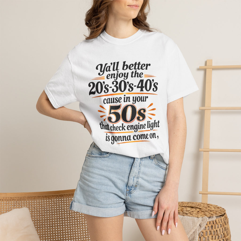 Funny Check Engine Light 50s Retirement T-Shirt