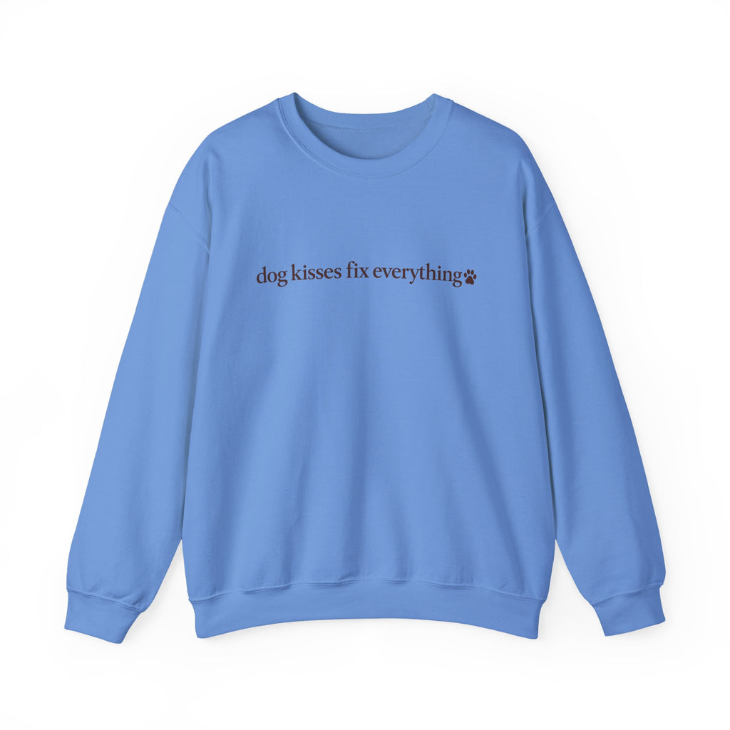 Dog Kisses Fix Everything Sweatshirt, Minimalist Dog Mom Crewneck, Cute Dog Lover Gift, Cozy Pet Mom Sweater, Christmas Gift for Dog Lovers