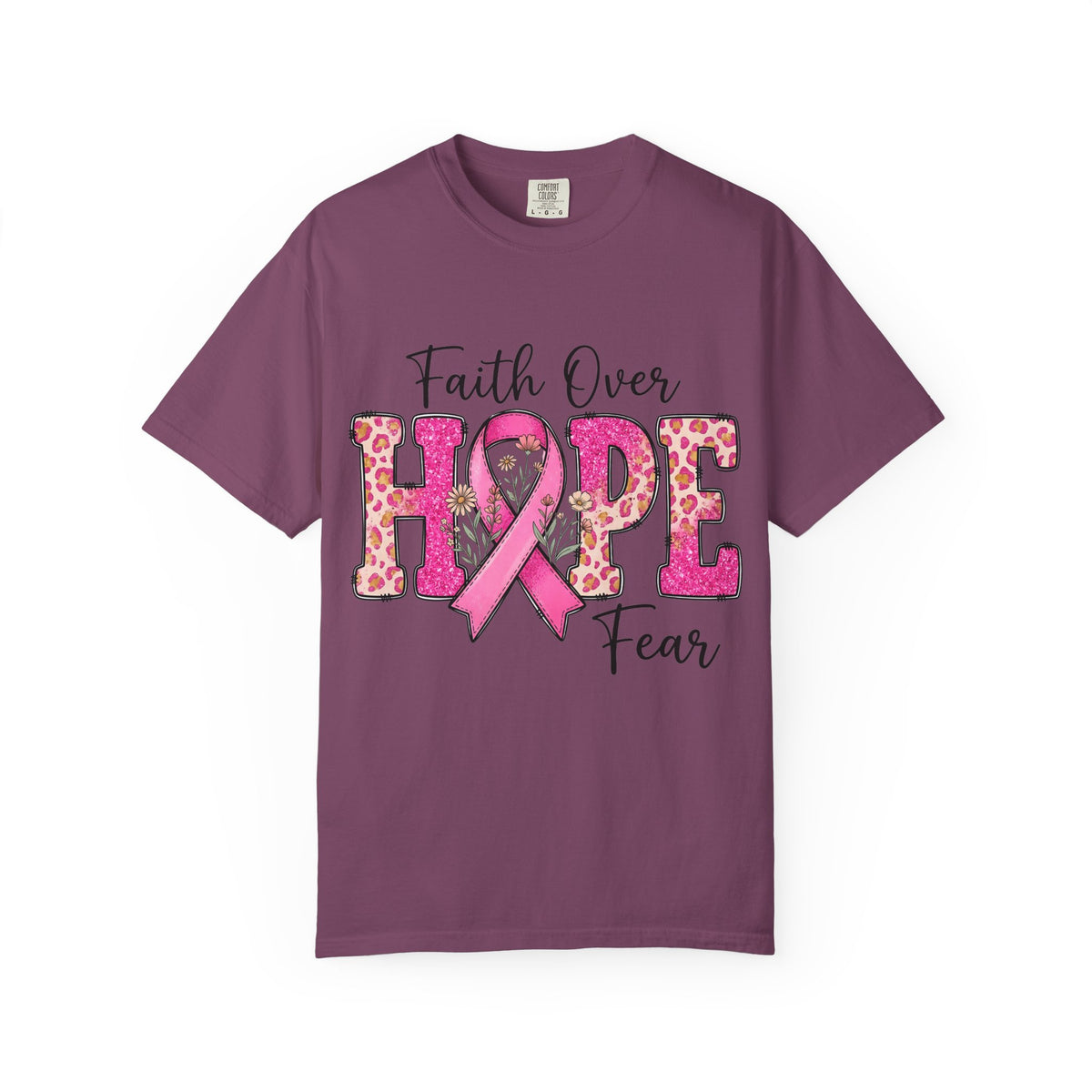 Breast Cancer Awareness Faith Over Fear Hope Tee Shirt