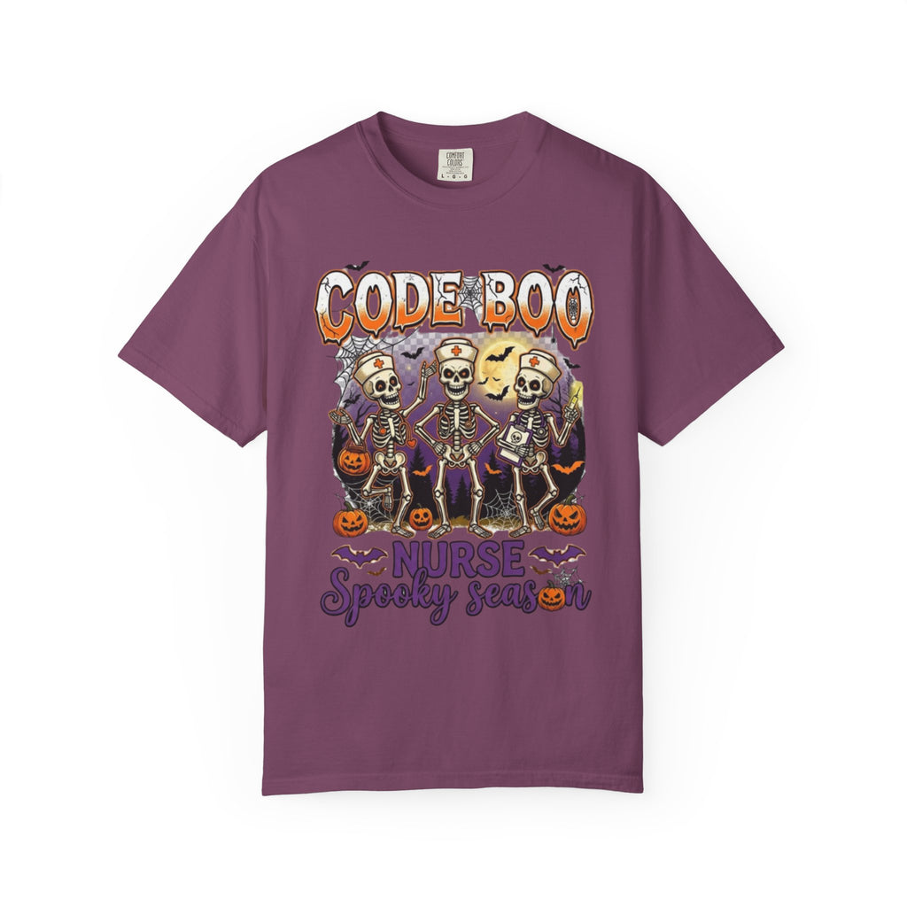 Nurse Code Boo Halloween T‑Shirt Spooky Season Skeletons