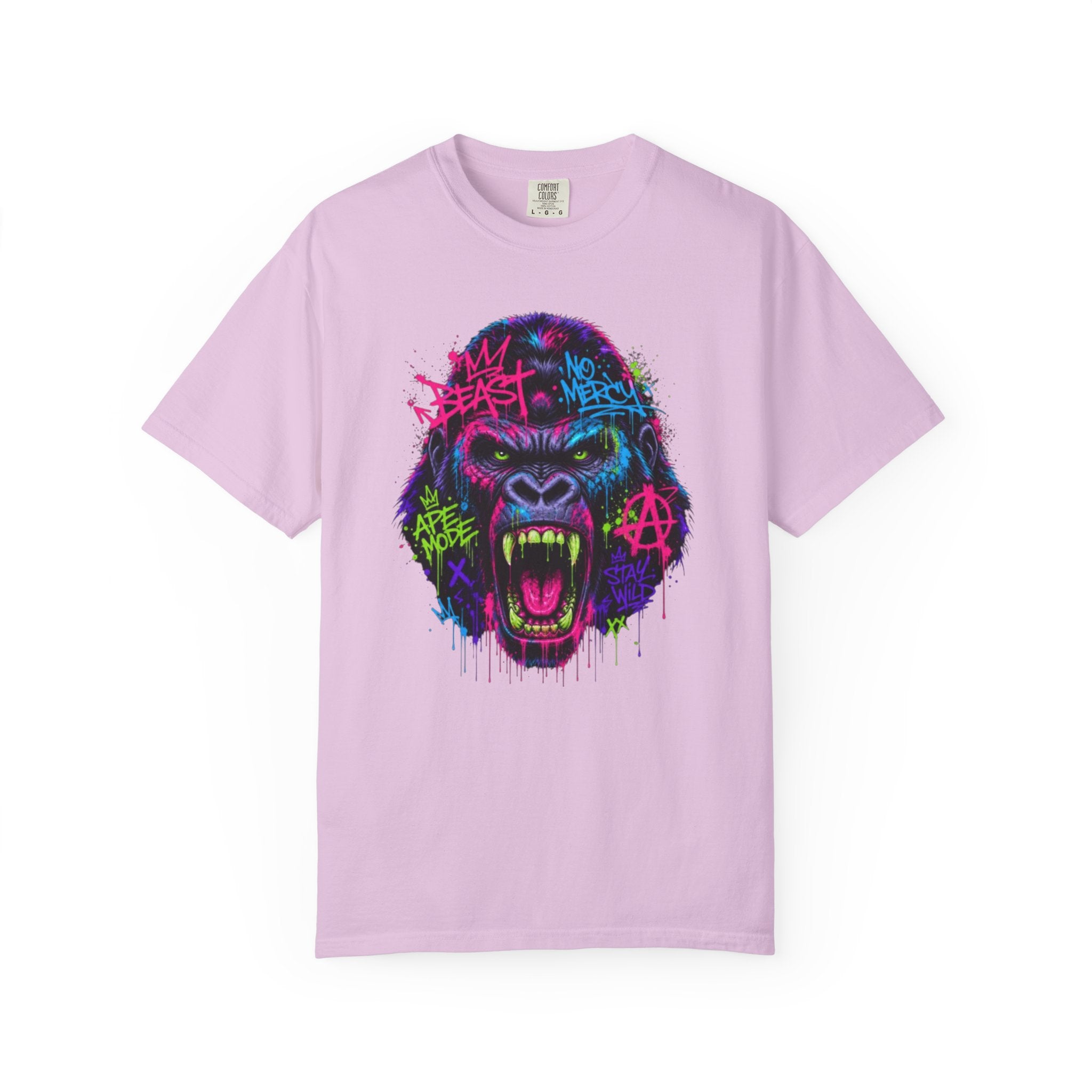 Gorilla Graffiti T Shirt Neon Street Art Ape Design