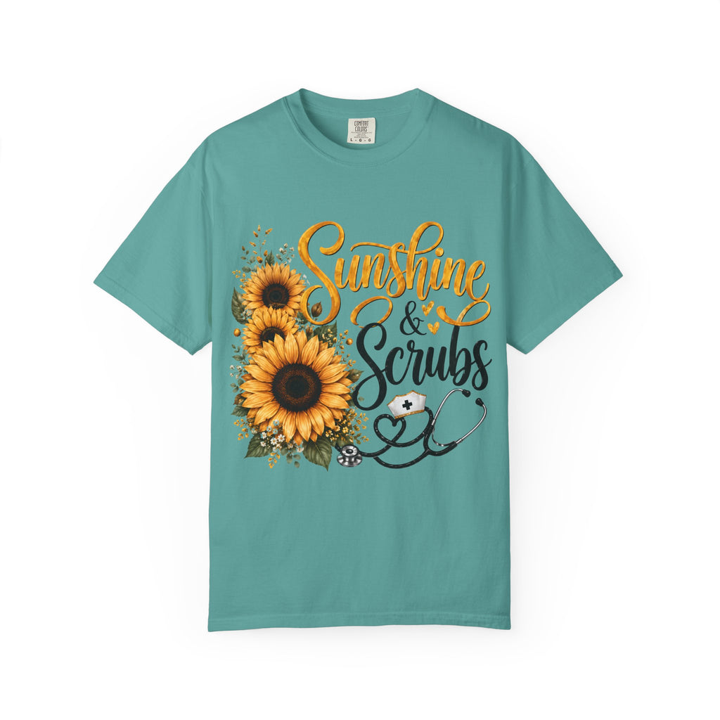 Sunshine and Scrubs Sunflower Nurse T Shirt