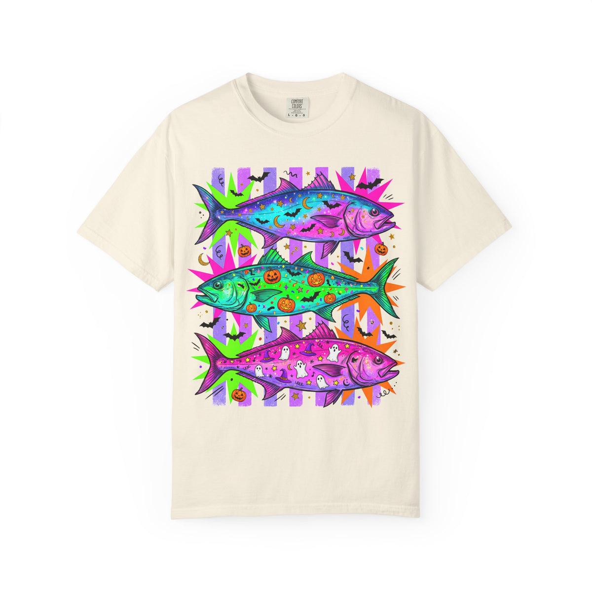 Bright Halloween Tropical Mackerel T-Shirt — Colorful Surf & Beach Fish Graphic Tee