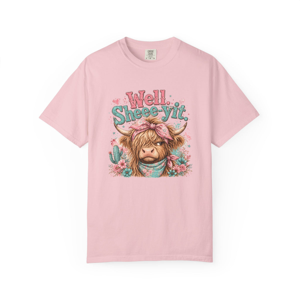 T-Shirt Well Sheey it Cute Highland Cow Graphic Tee