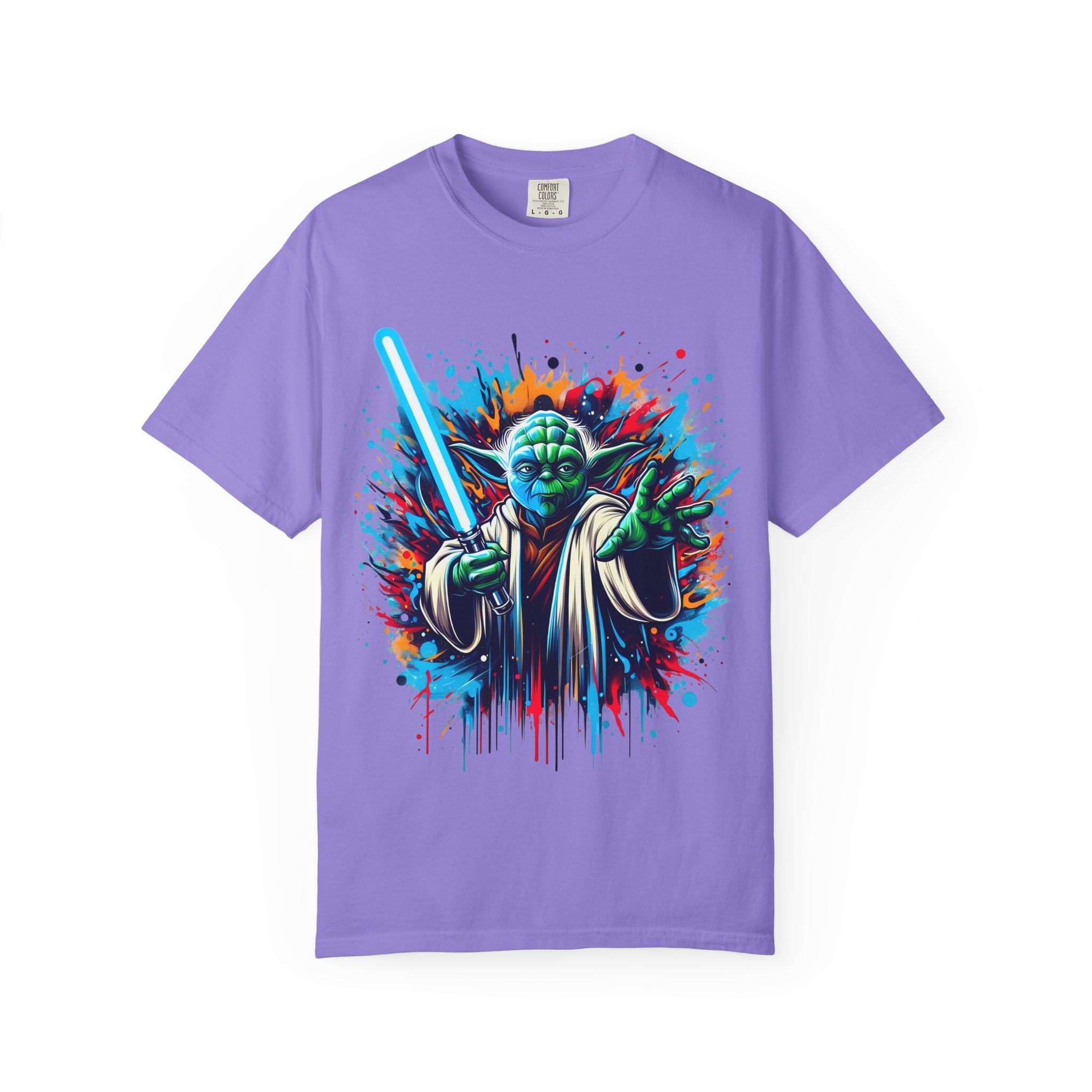 Galactic Jedi Warrior T Shirt Yoda Lightsaber Graphic Tee