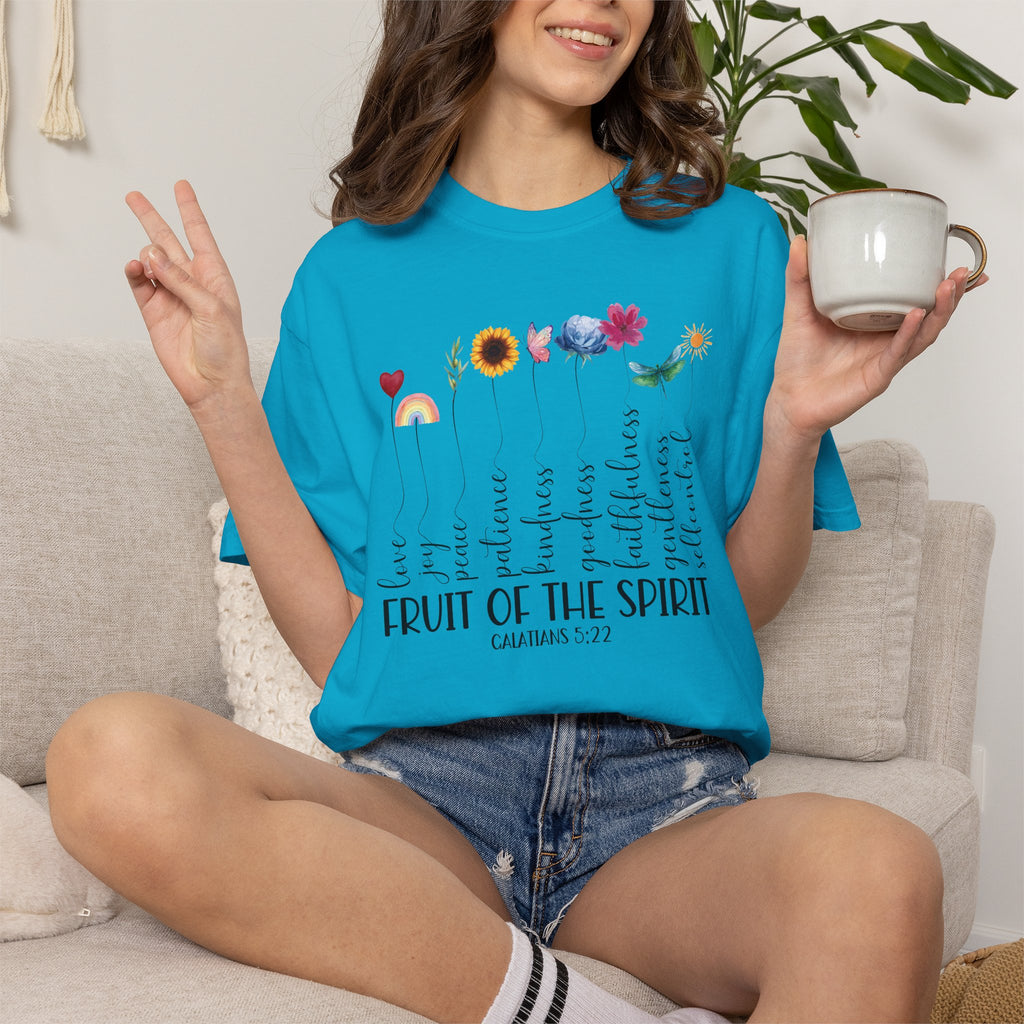 Fruit of the Spirit Floral Tee shirt | Galatians 5:22 Scripture Tee