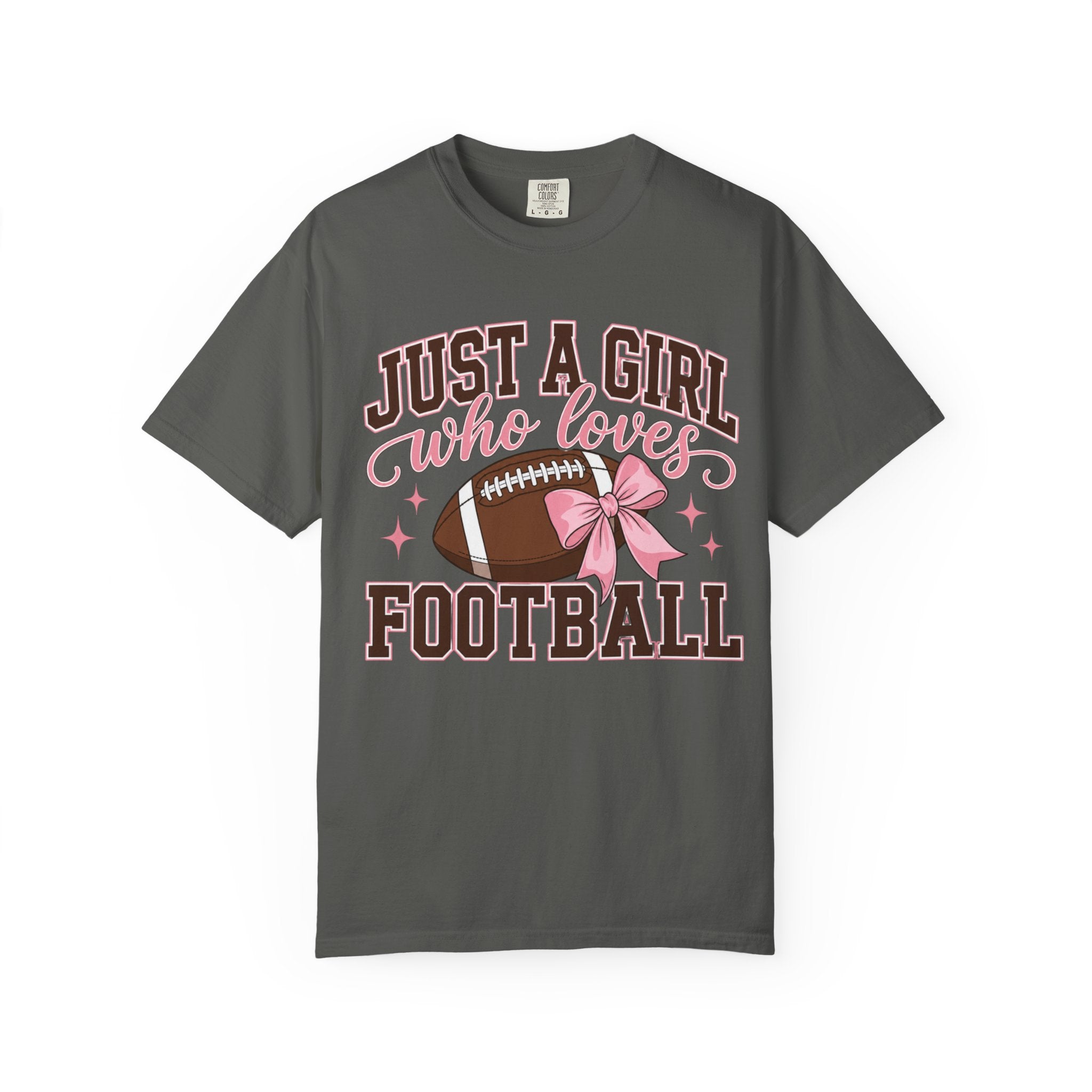 Just A Girl Who Loves Football T Shirt Pink Bow Football Tee