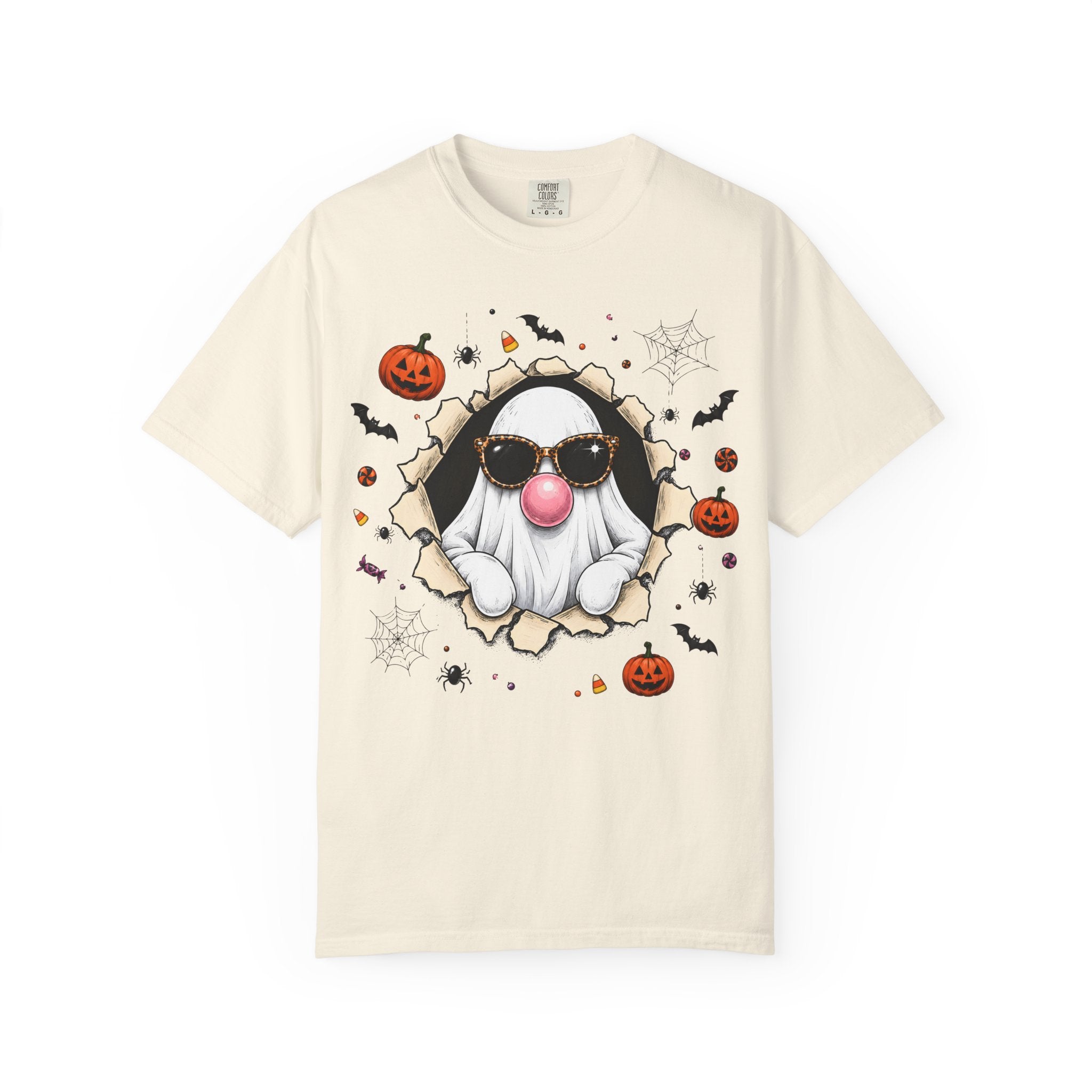 Halloween Gnome T-Shirt Funny Bubblegum Ghost and Leopard Butt Graphic Tee