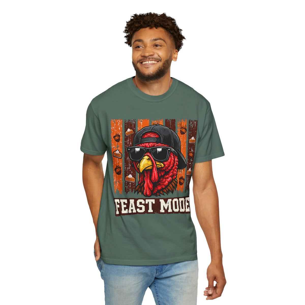 Feast Mode Turkey Tee Shirt Funny Thanksgiving Graphic Tee