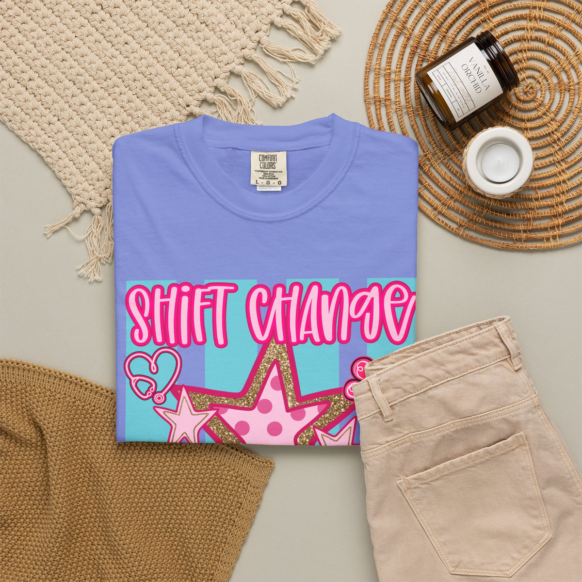 Shift Change Hallelujah T Shirt Cute Pink Star Nurse Worker Tee