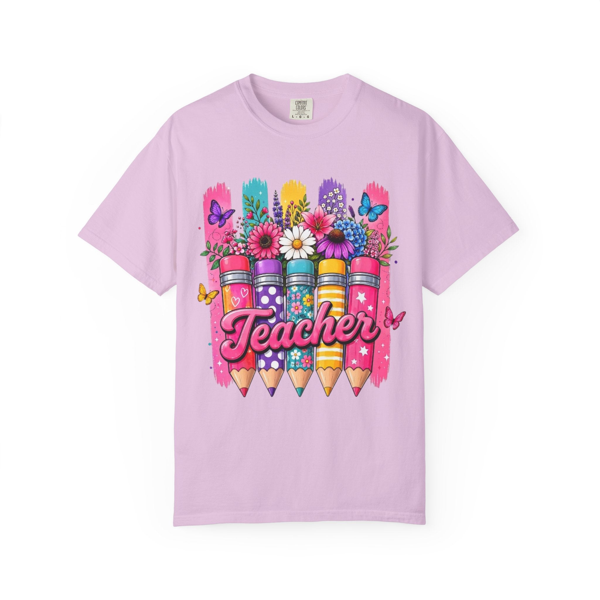 Teacher Pencil Bouquet T Shirt Colorful Floral Back to School Gift