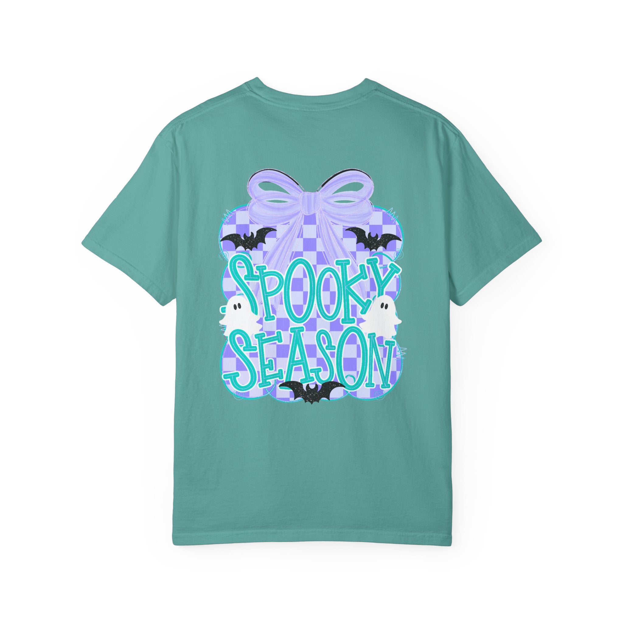Spooky Season Ghost Tee Lavender Bow Halloween T Shirt
