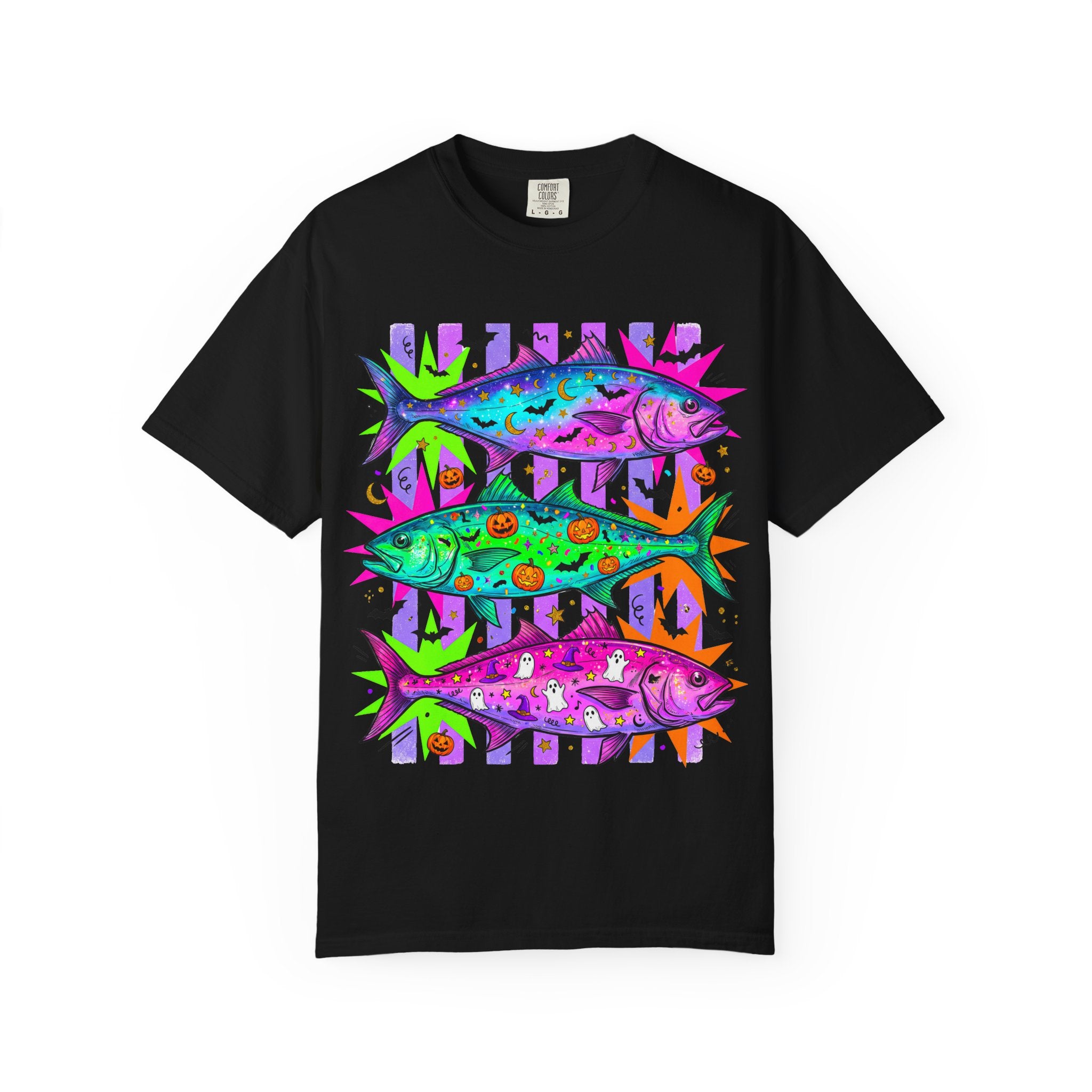 Bright Halloween Tropical Mackerel T-Shirt — Colorful Surf & Beach Fish Graphic Tee