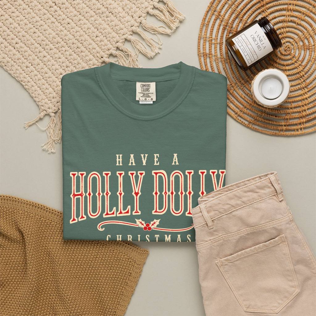 Have a Holly Dolly Christmas Shirt, Western Christmas Tee, Country Christmas Shirt, Retro Holiday T-Shirt, Southern Christmas Gift