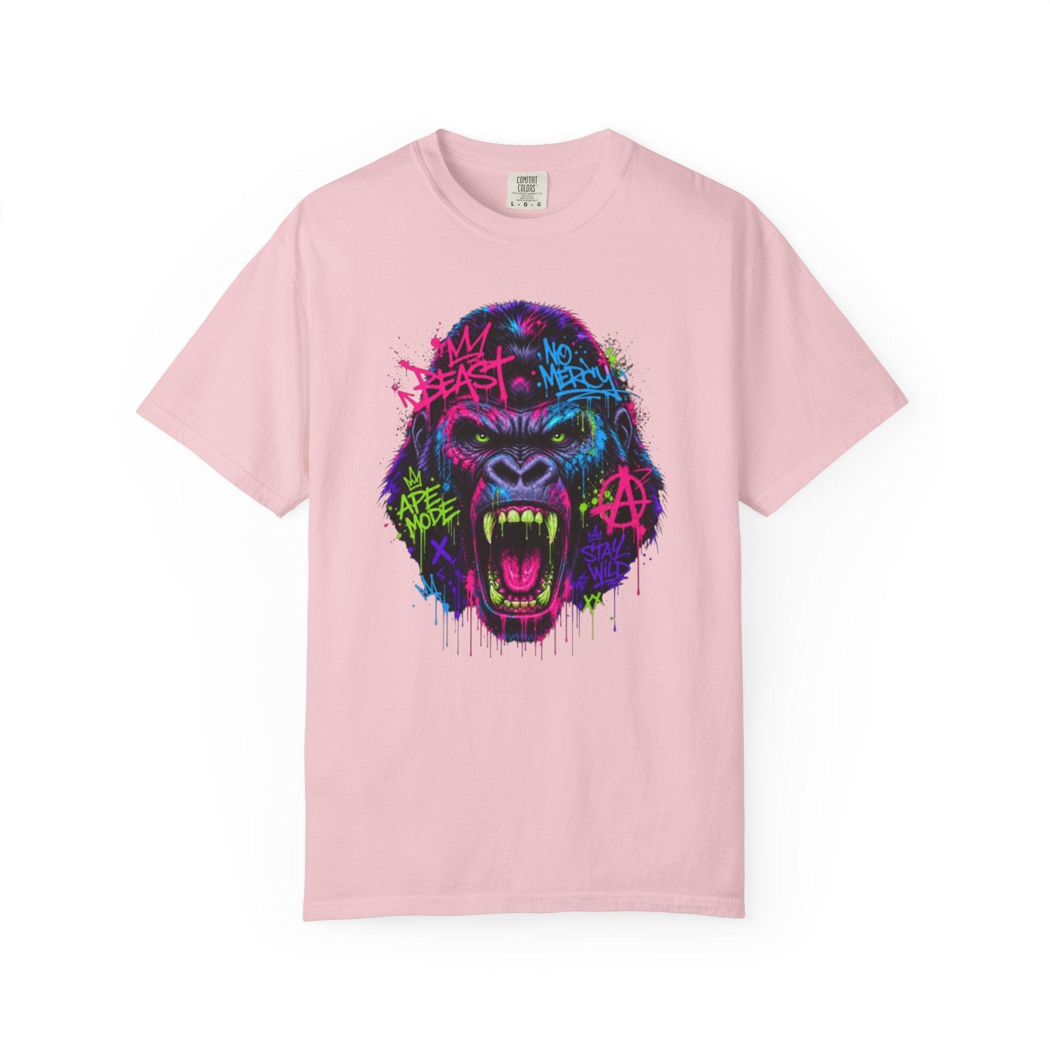 Gorilla Graffiti T Shirt Neon Street Art Ape Design