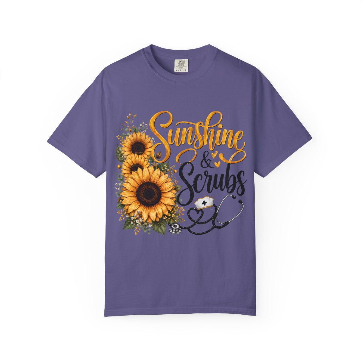 Sunshine and Scrubs Sunflower Nurse T Shirt