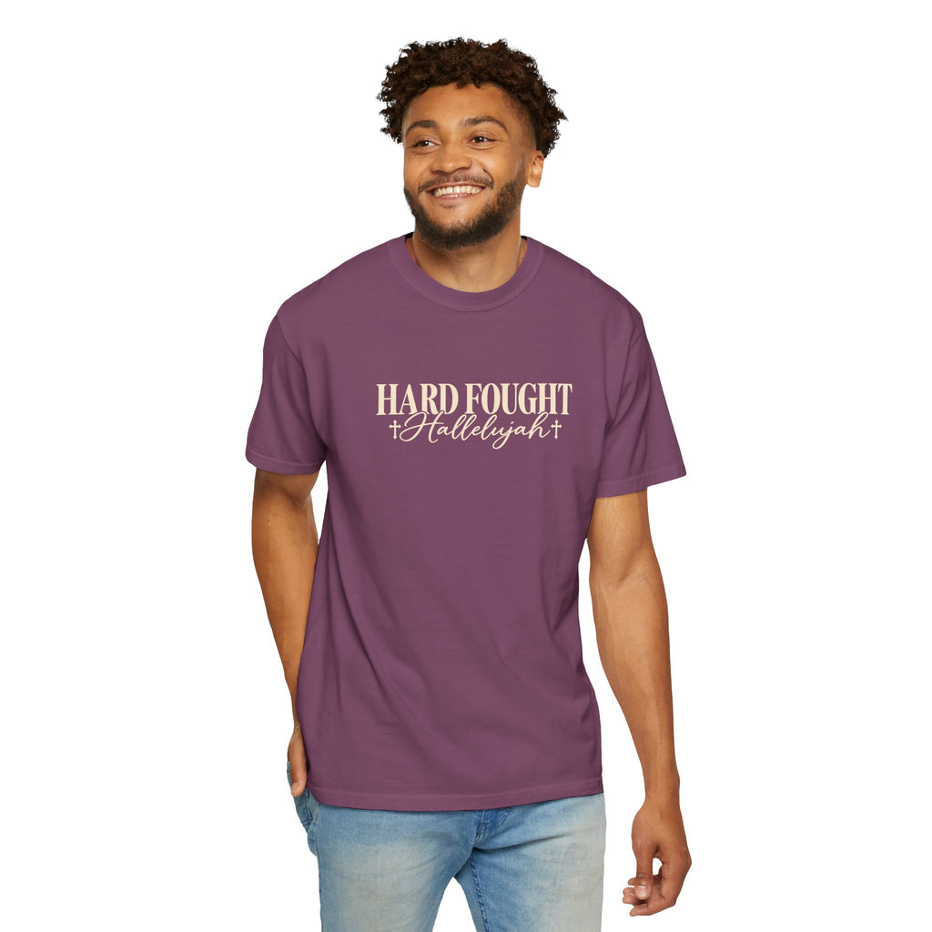 Hard Fought Hallelujah T Shirt Inspirational Christian Graphic Tee