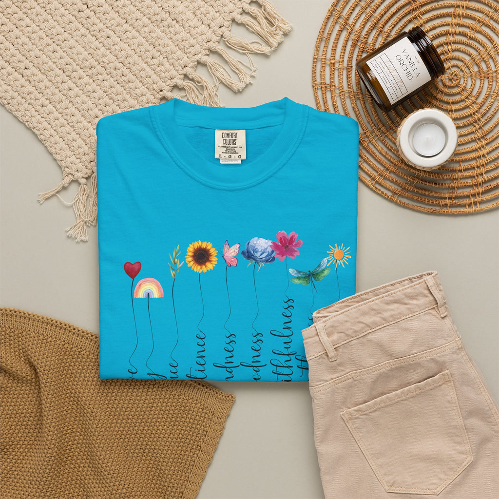 Fruit of the Spirit Floral Tee shirt | Galatians 5:22 Scripture Tee