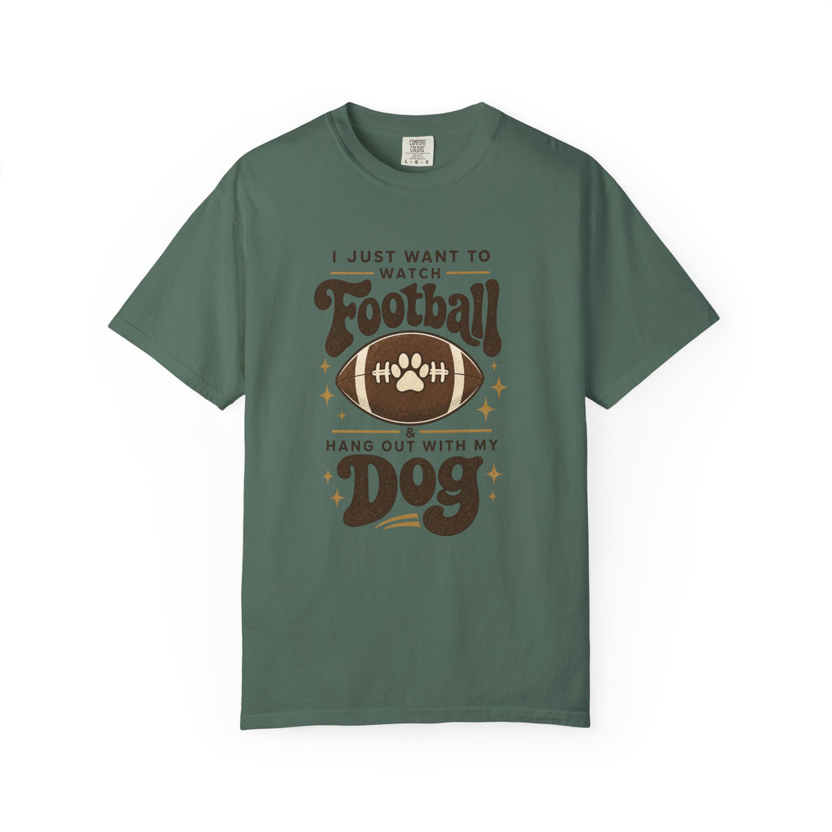 Football and Dog T Shirt I Just Want to Watch Football and Hang Out With My Dog Graphic Tee