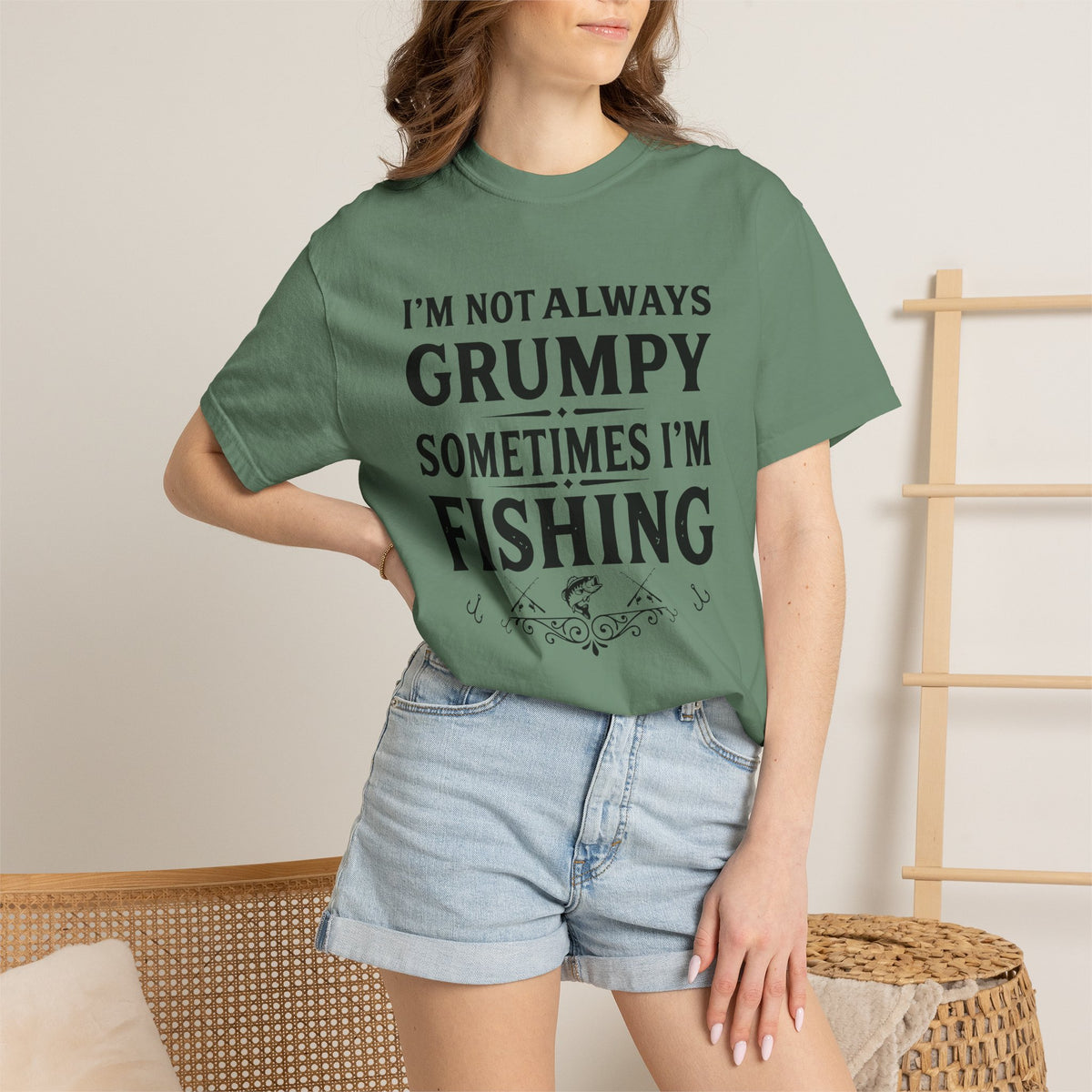 Fishing T Shirt Im Not Always Grumpy Sometimes Im Fishing Funny Angler Tee