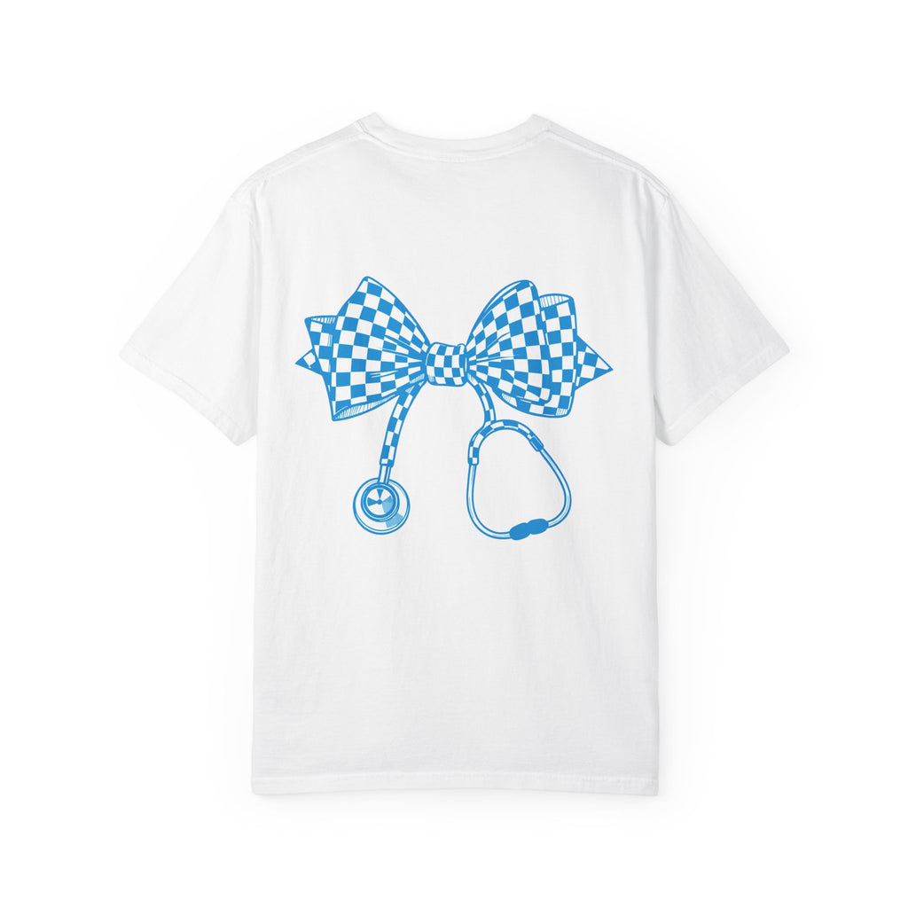 Checkerboard Stethoscope T Shirt Cute Nurse Doctor Medical Tee