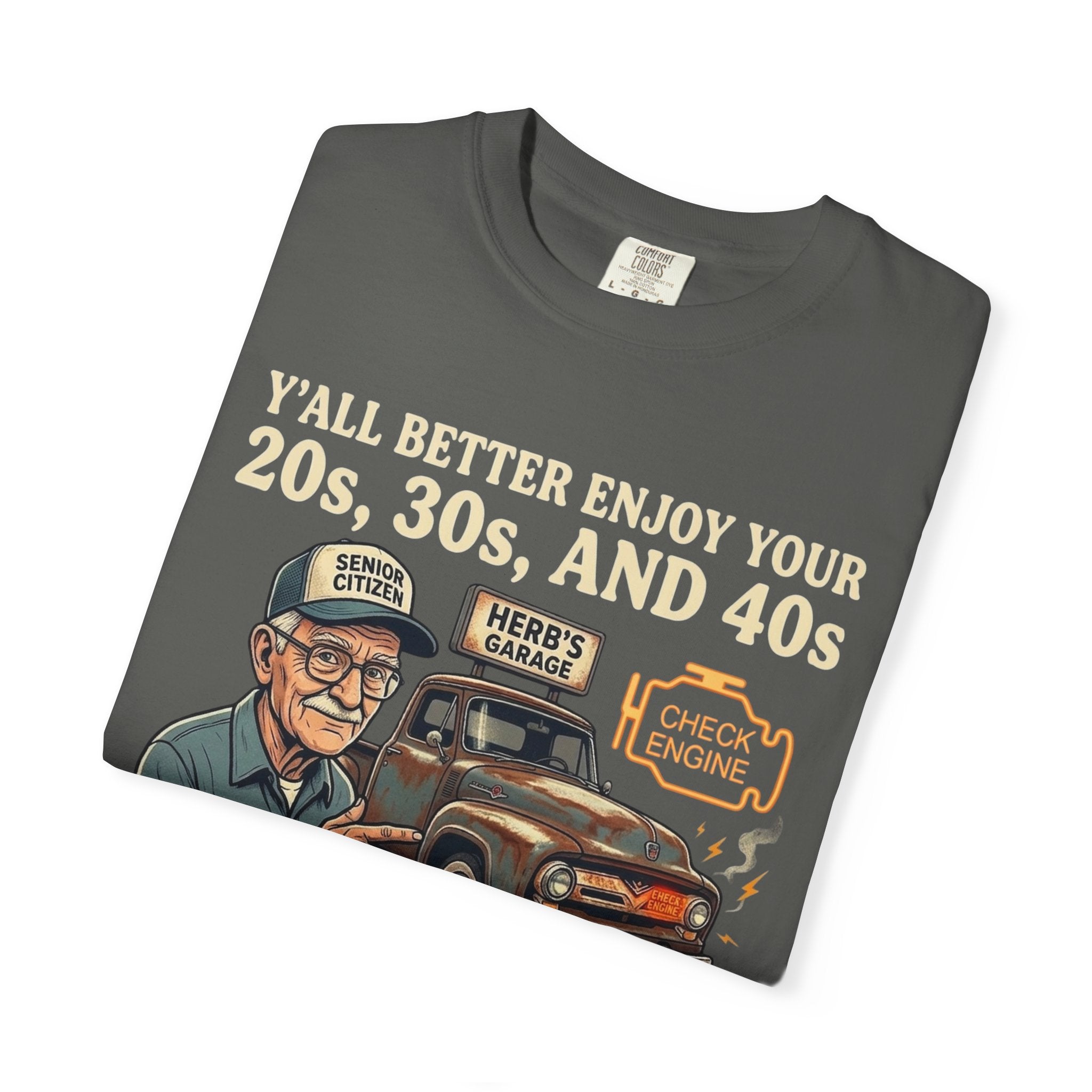Check Engine Light Tee Shirt Funny Vintage Grandpa Truck Tee