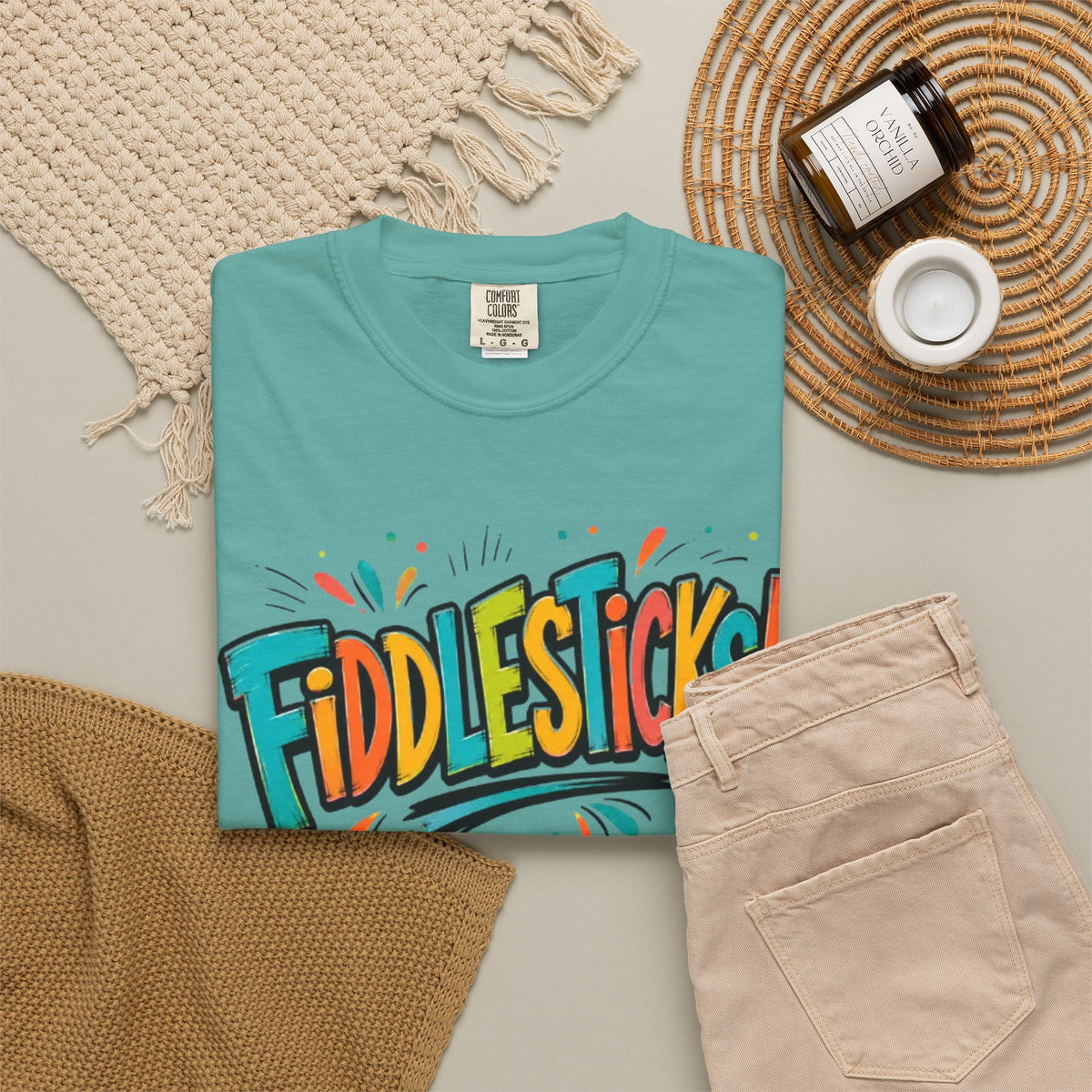Fiddlesticks Graphic T Shirt Retro Colorful Fun Tee