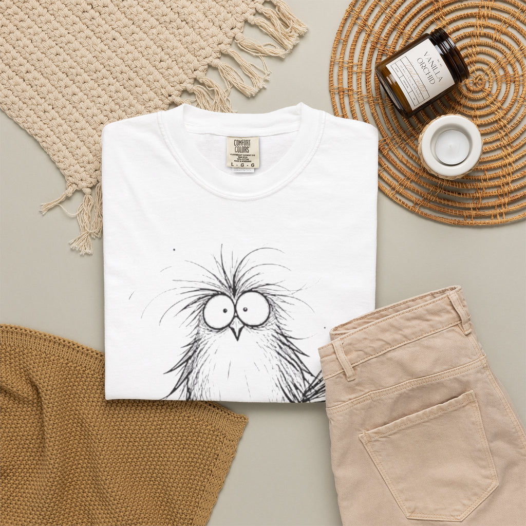 Feral Mom Energy Tee Shirt Cute Fluffy Bird Graphic Tee