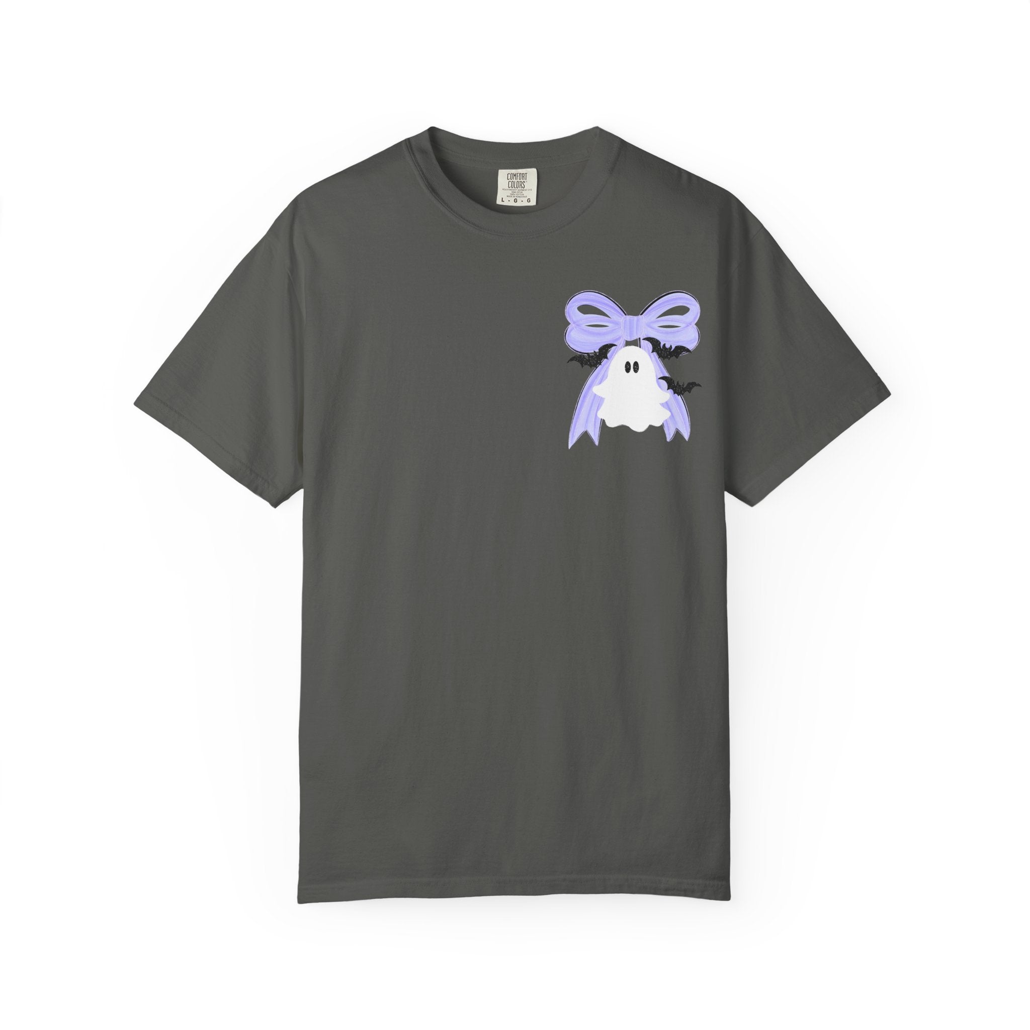 Spooky Season Ghost Tee Lavender Bow Halloween T Shirt
