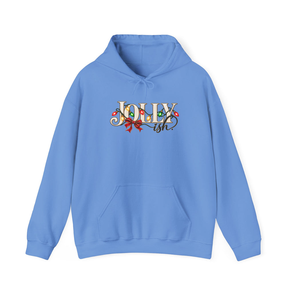 Jolly Ish Christmas Hoodie, Funny Christmas Sweatshirt, Sarcastic Holiday Hoodie, Vintage Christmas Lights, Cute Christmas Gift