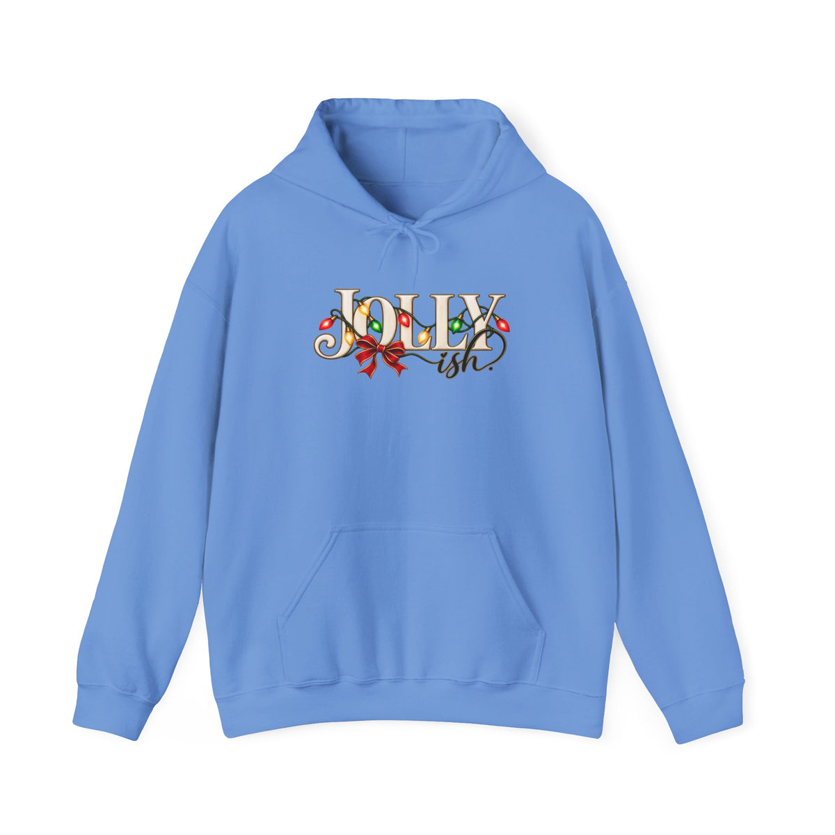 Jolly Ish Christmas Hoodie, Funny Christmas Sweatshirt, Sarcastic Holiday Hoodie, Vintage Christmas Lights, Cute Christmas Gift