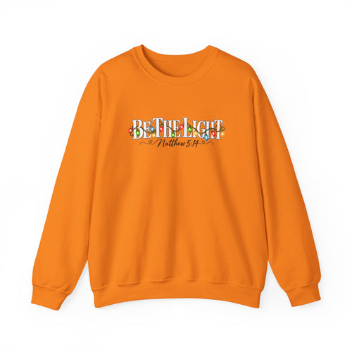 Be The Light Christmas Sweatshirt, Matthew 5:14 Christian Crewneck, Christmas Lights Faith Sweatshirt, Inspirational Holiday Gift