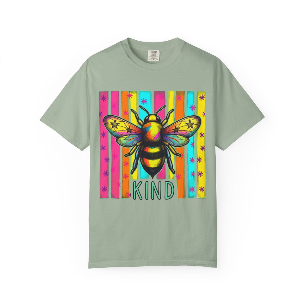 Bee Kind T Shirt Colorful Retro Striped Graphic Tee