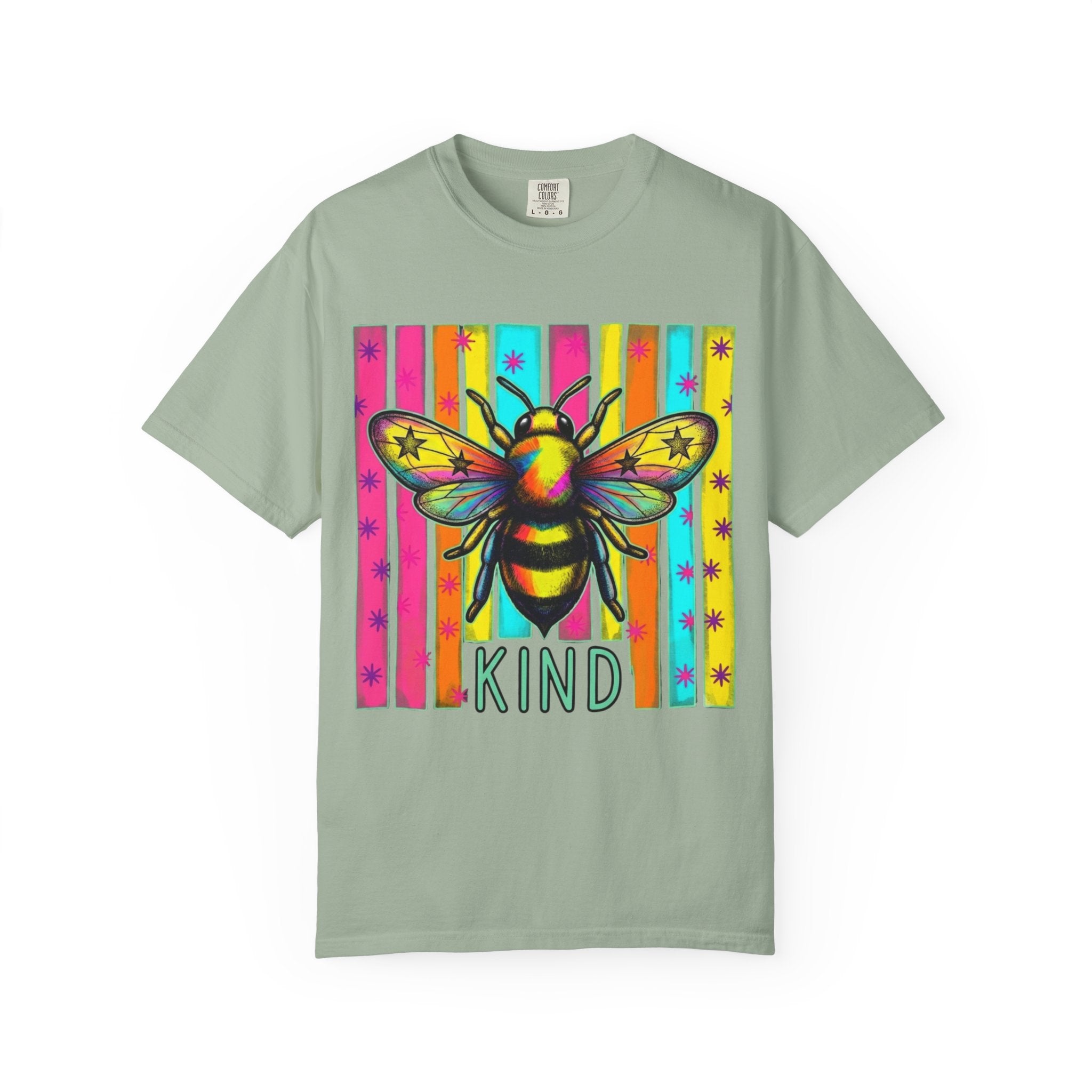 Bee Kind T Shirt Colorful Retro Striped Graphic Tee