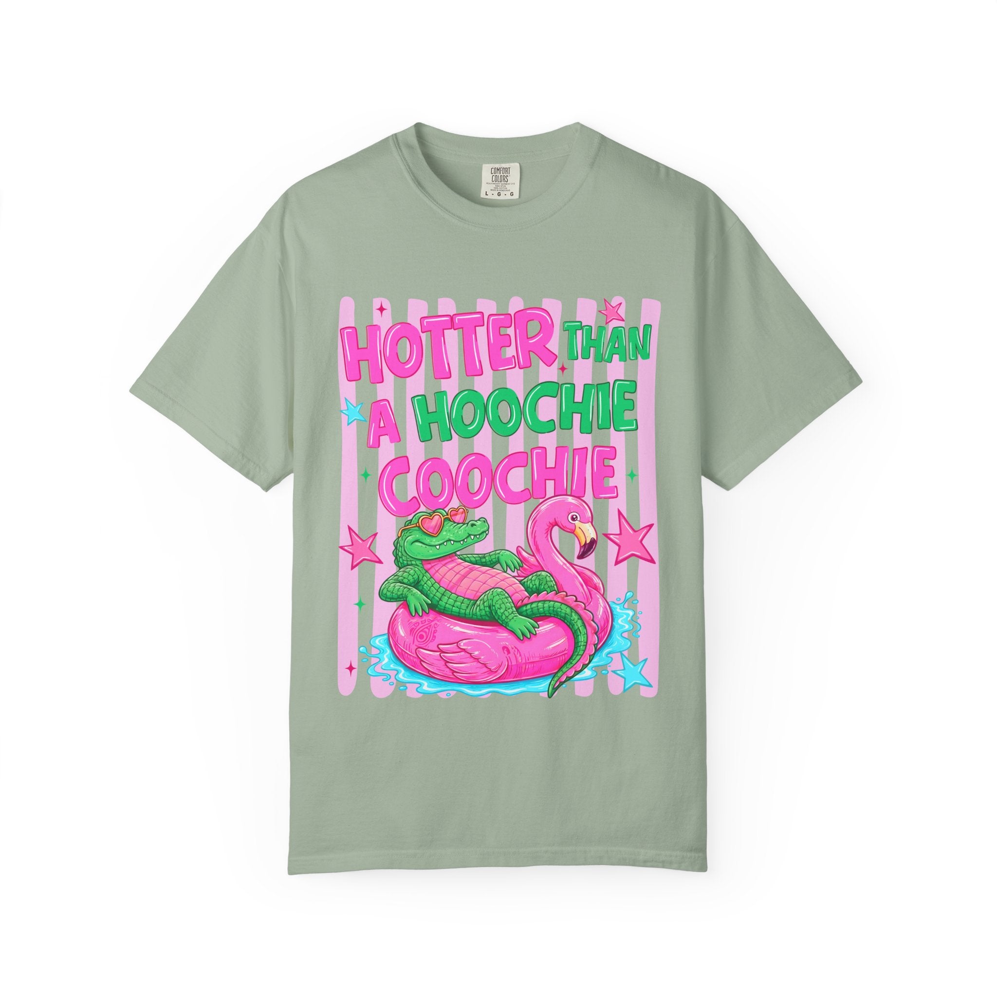 Graphic T Shirt Hotter Than a Hoochie Goochie Croc Pool Party Tee