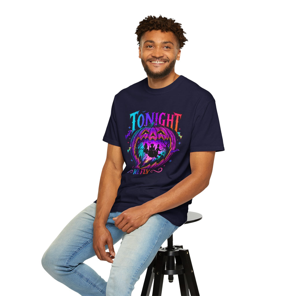 Tonight We Fly Halloween Pumpkin Tee Shirt