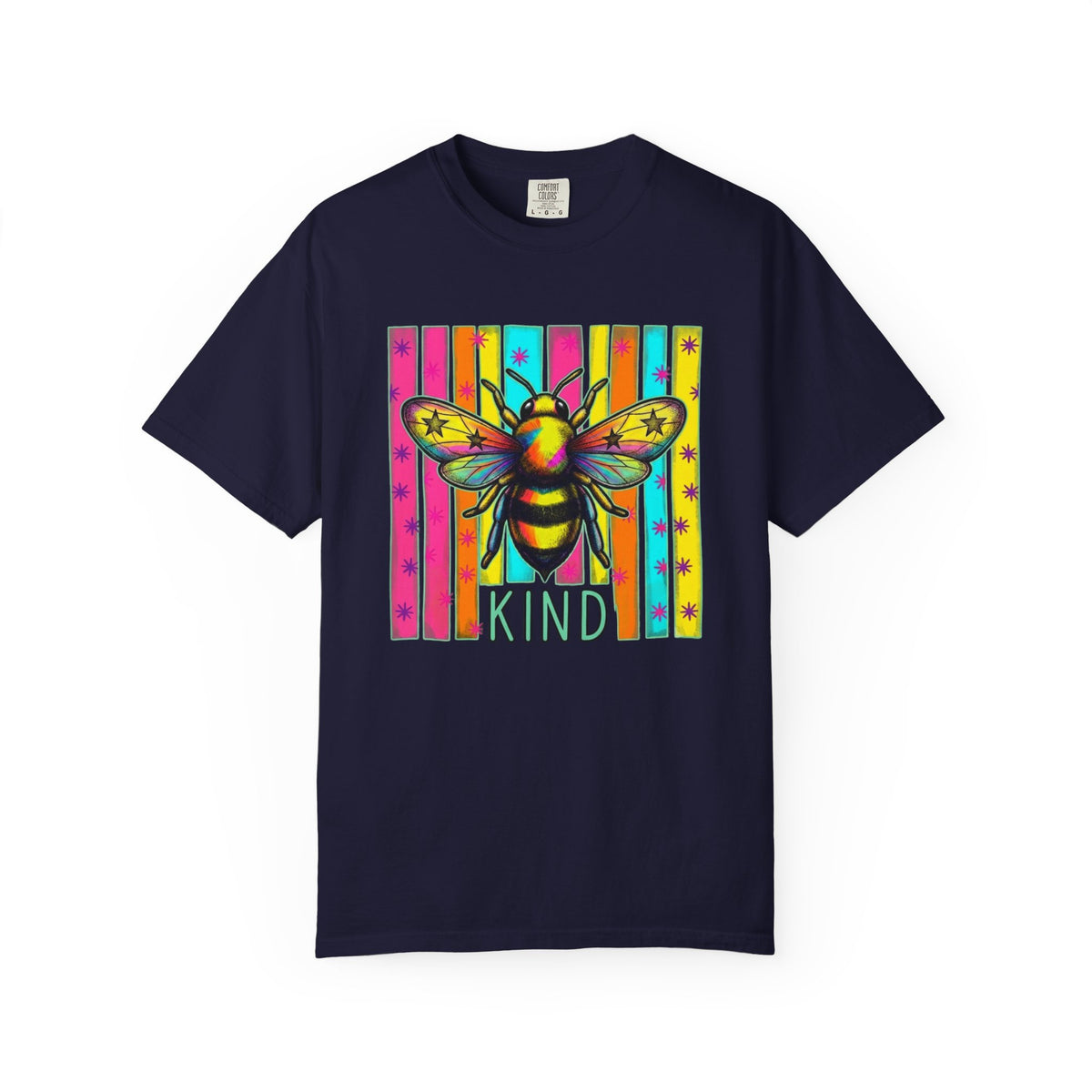 Bee Kind T Shirt Colorful Retro Striped Graphic Tee