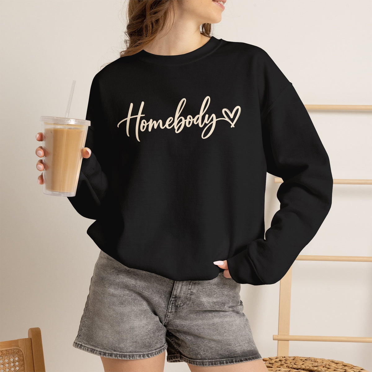 Homebody Crewneck Sweatshirt Cozy Homebody Pullover with Heart