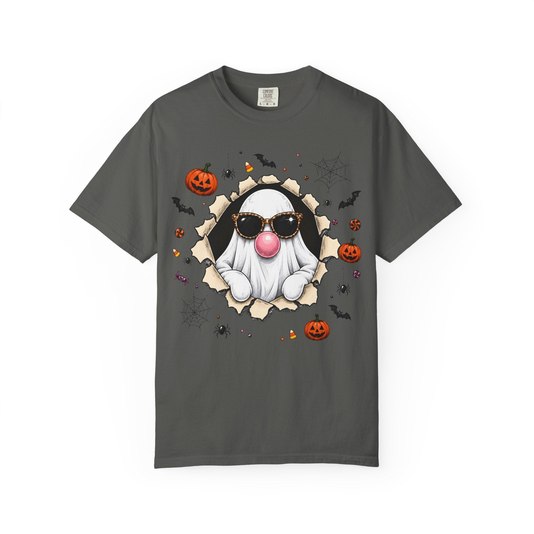 Halloween Gnome T-Shirt Funny Bubblegum Ghost and Leopard Butt Graphic Tee